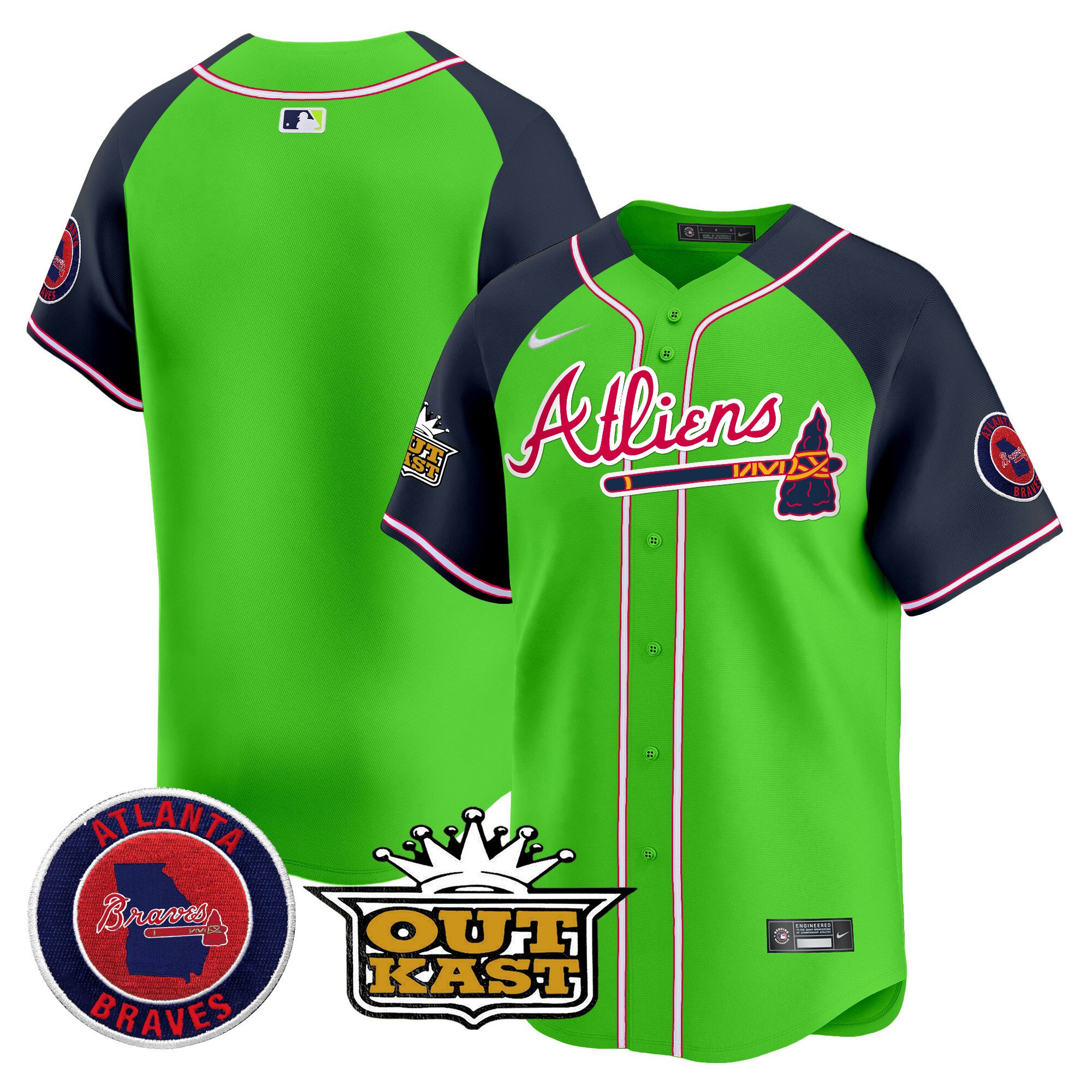 Men's Atlanta Braves Atliens Vapor Premier Limited Jersey - All Stitched