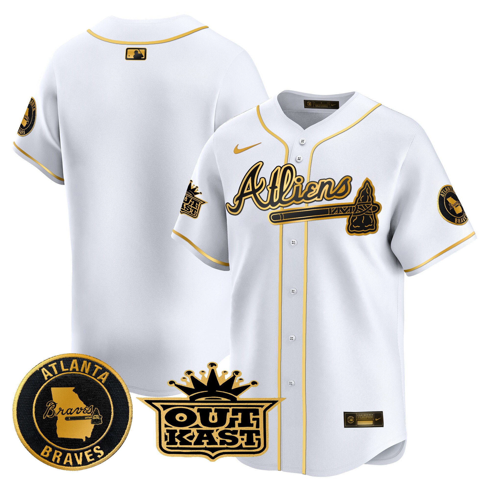 Men's Atlanta Braves Atliens Vapor Premier Limited Jersey - All Stitched