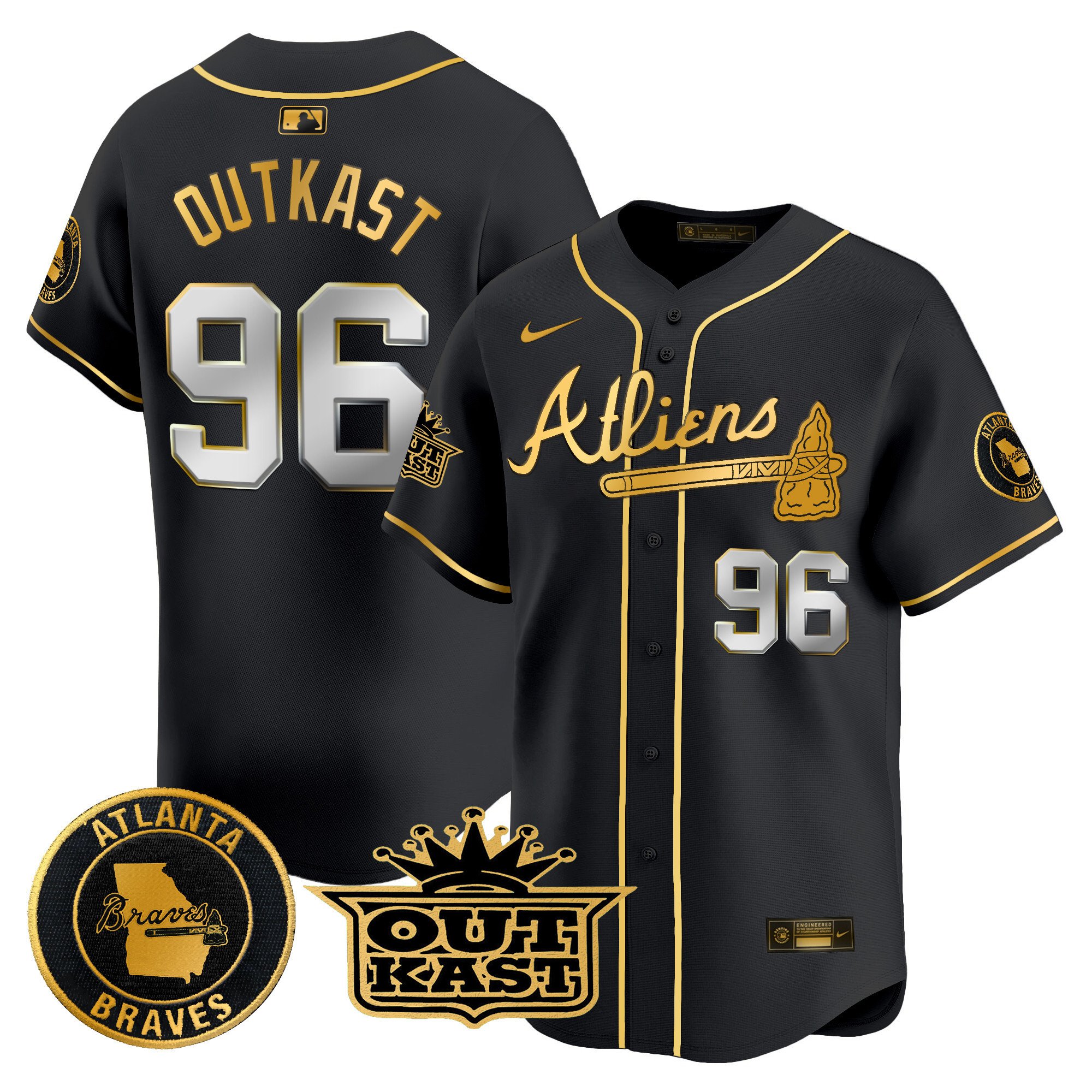 Men's Atlanta Braves Atliens Vapor Premier Limited Jersey - All Stitched