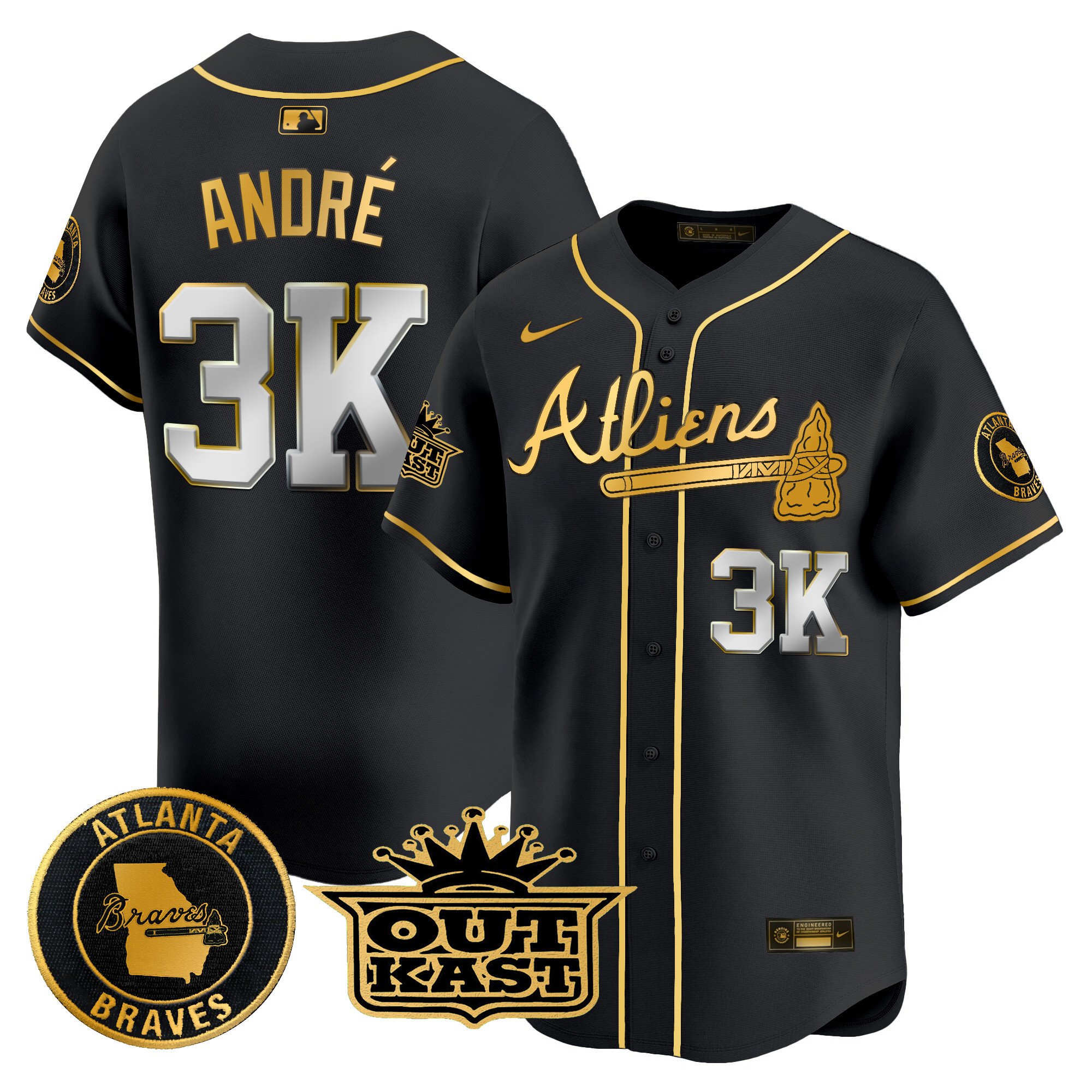 Men's Atlanta Braves Atliens Vapor Premier Limited Jersey - All Stitched