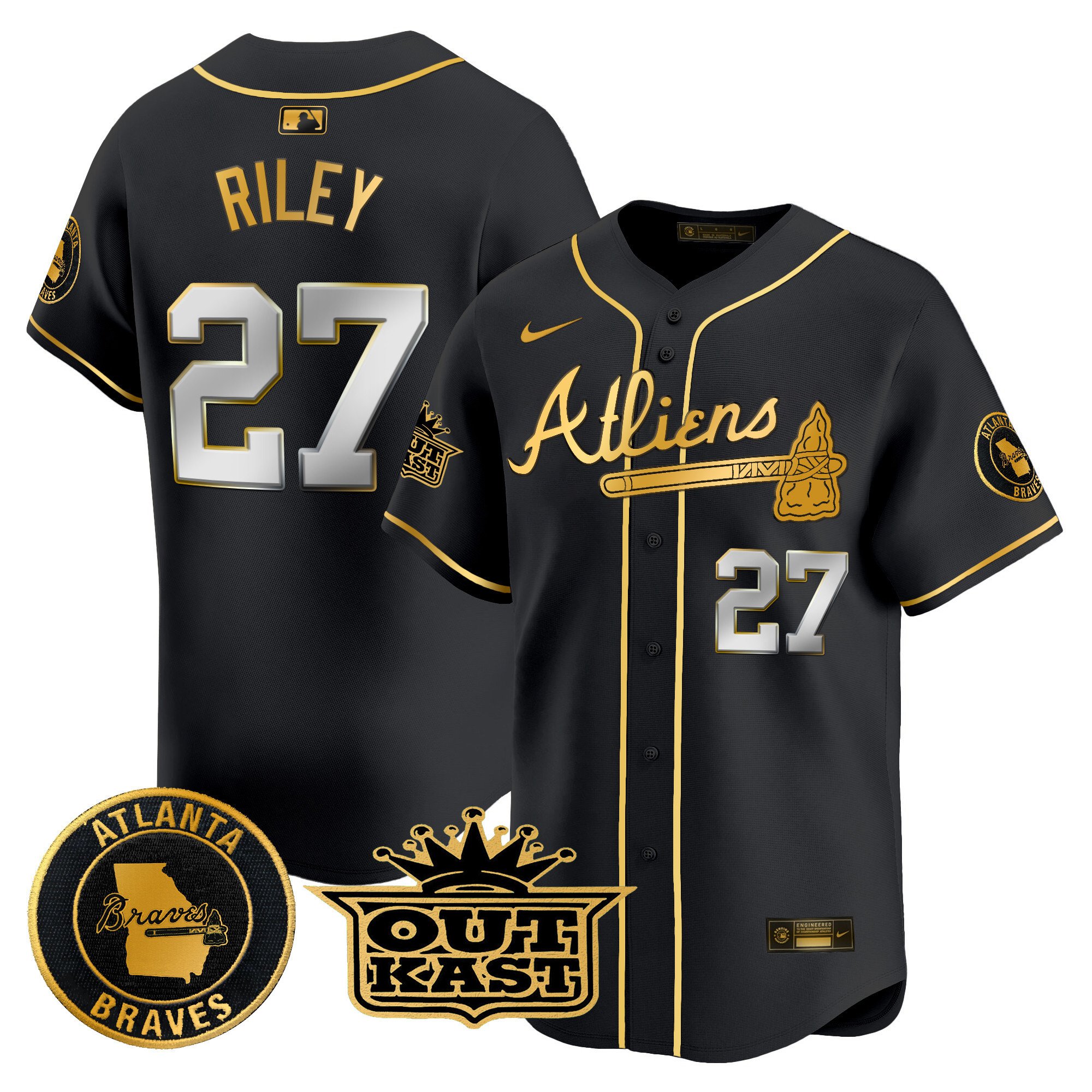 Men's Atlanta Braves Atliens Vapor Premier Limited Jersey - All Stitched