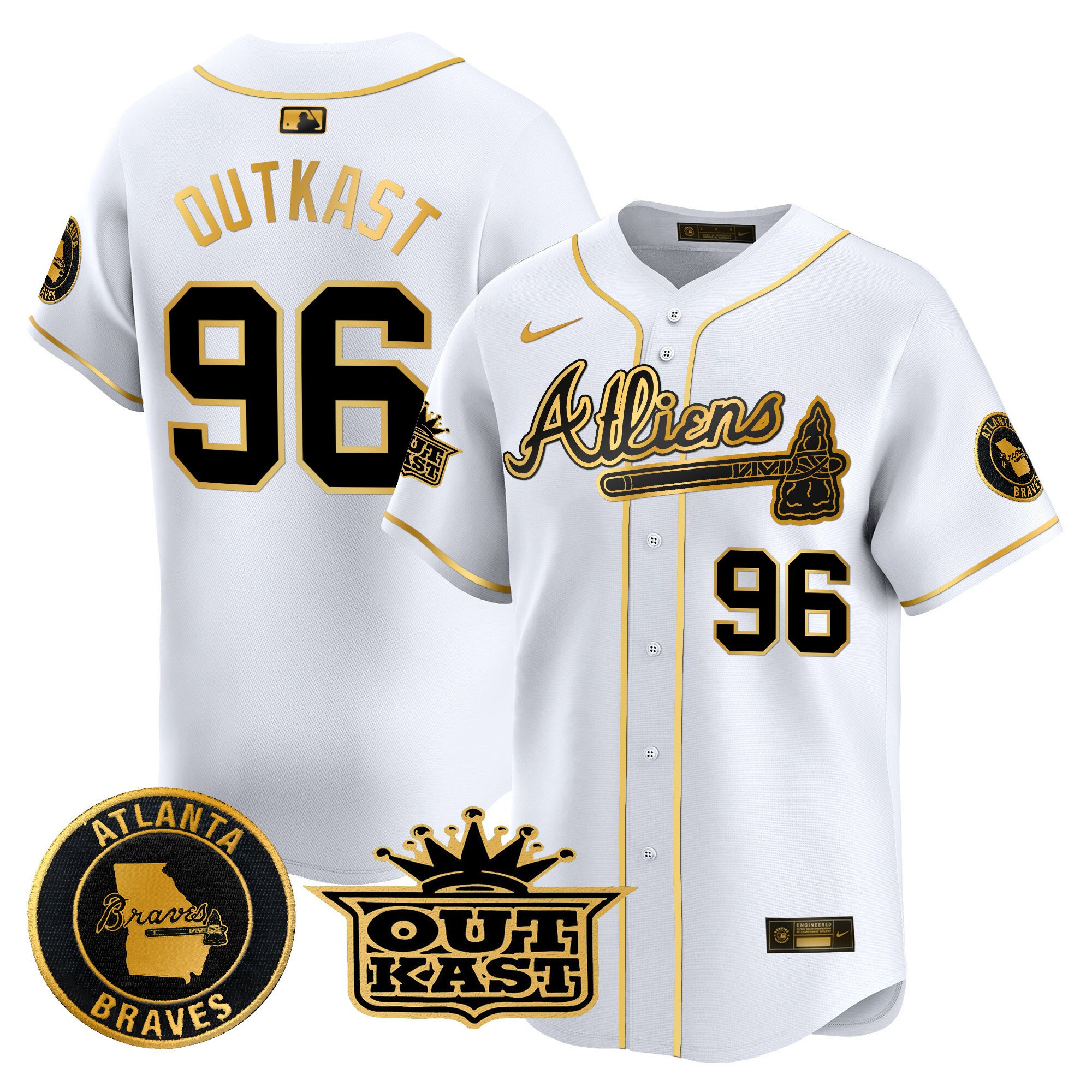 Men's Atlanta Braves Atliens Vapor Premier Limited Jersey - All Stitched