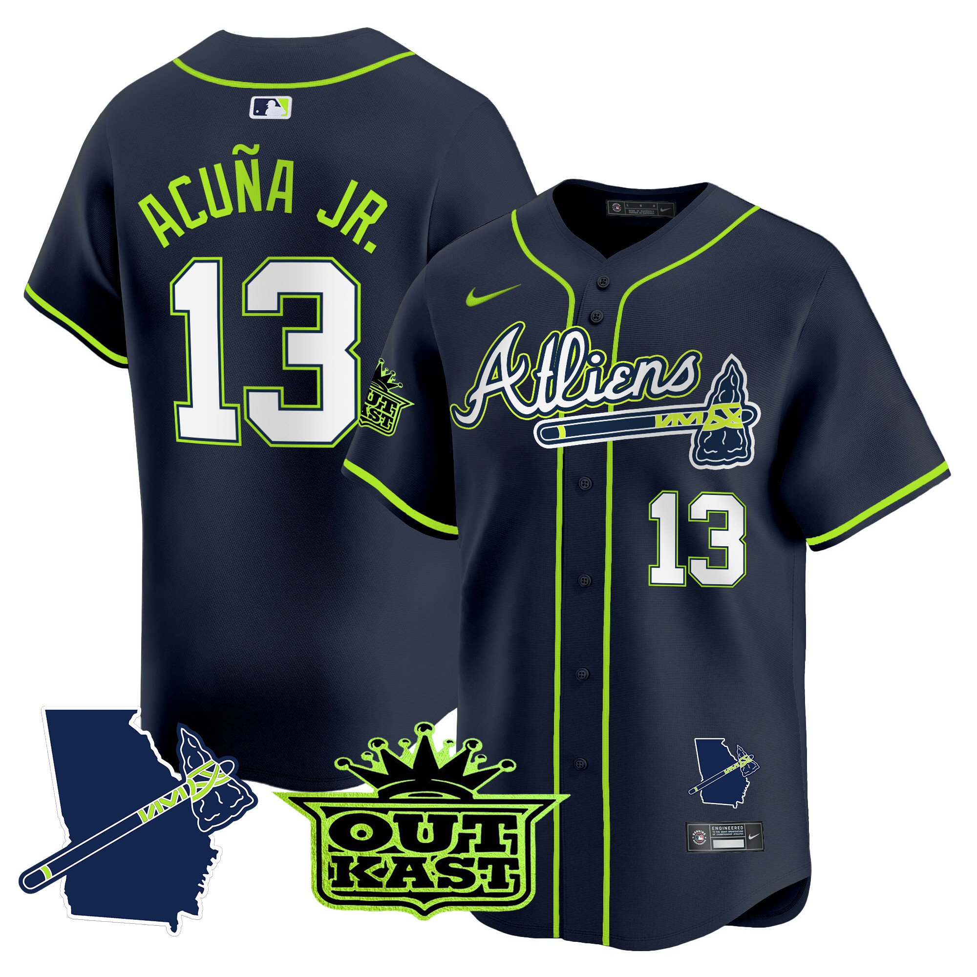 Men's Atlanta Braves Atliens Vapor Premier Limited Jersey V2 - All Stitched