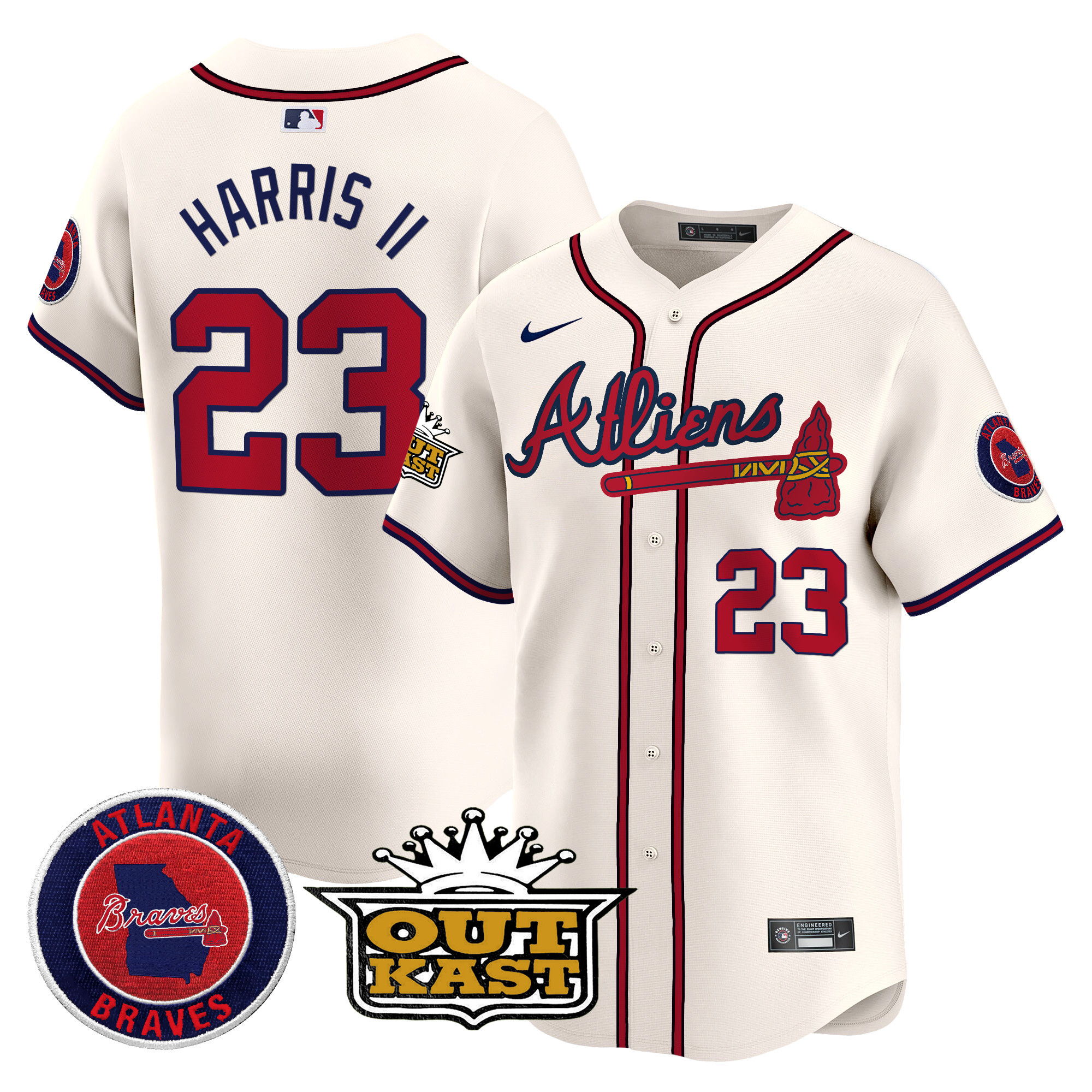 Men's Atlanta Braves Atliens Vapor Premier Limited Jersey V4 - All Stitched