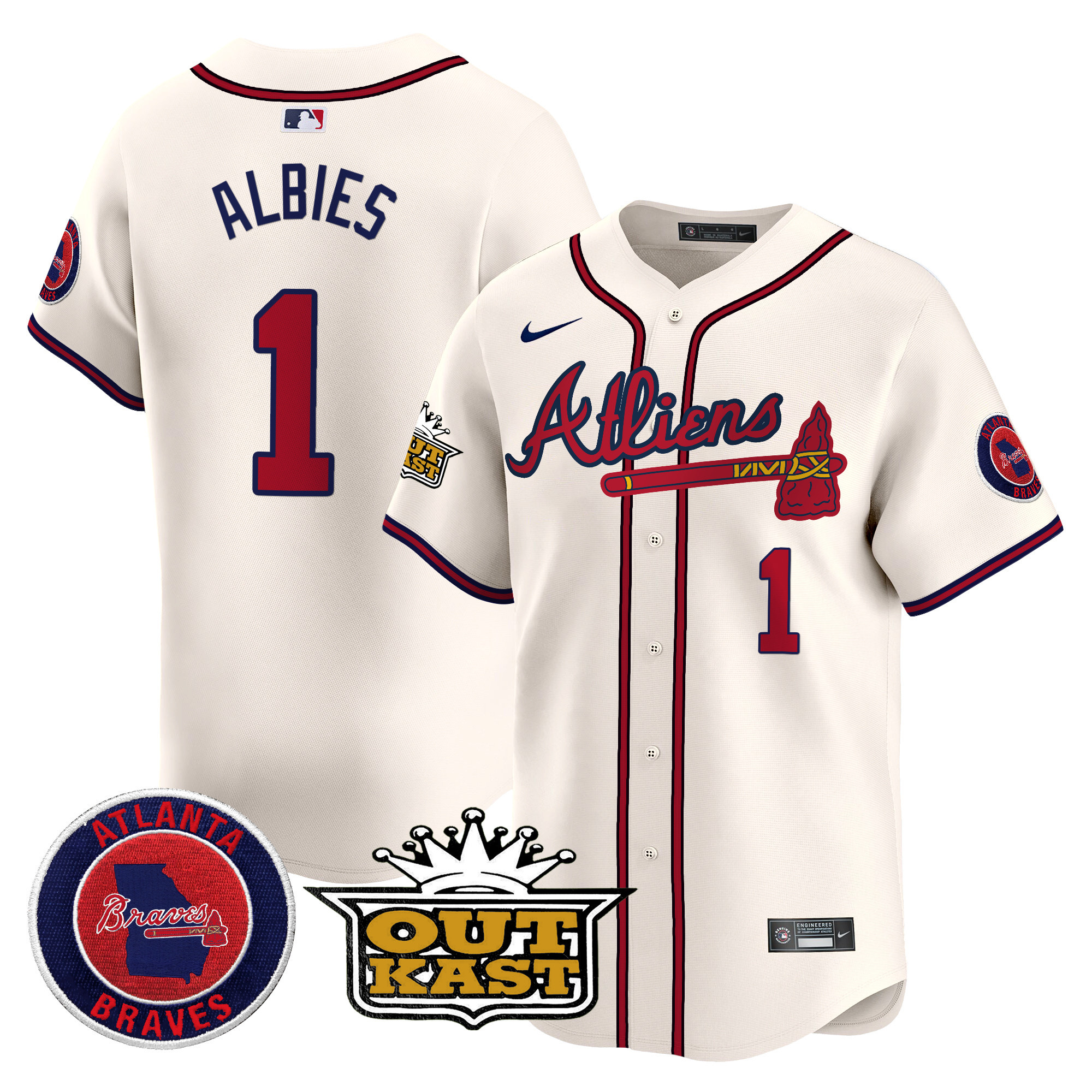 Men's Atlanta Braves Atliens Vapor Premier Limited Jersey V4 - All Stitched