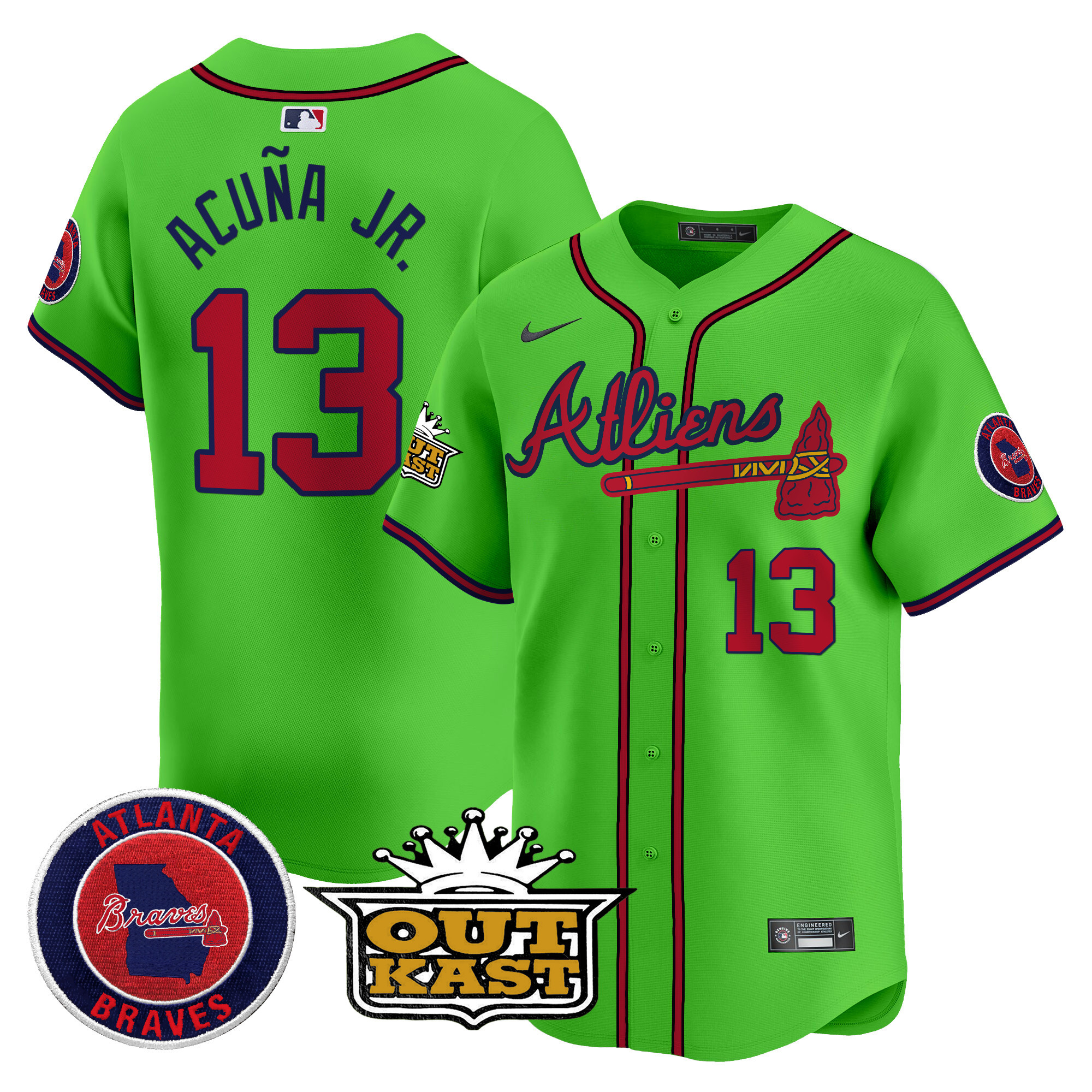Men's Atlanta Braves Atliens Vapor Premier Limited Jersey V4 - All Stitched