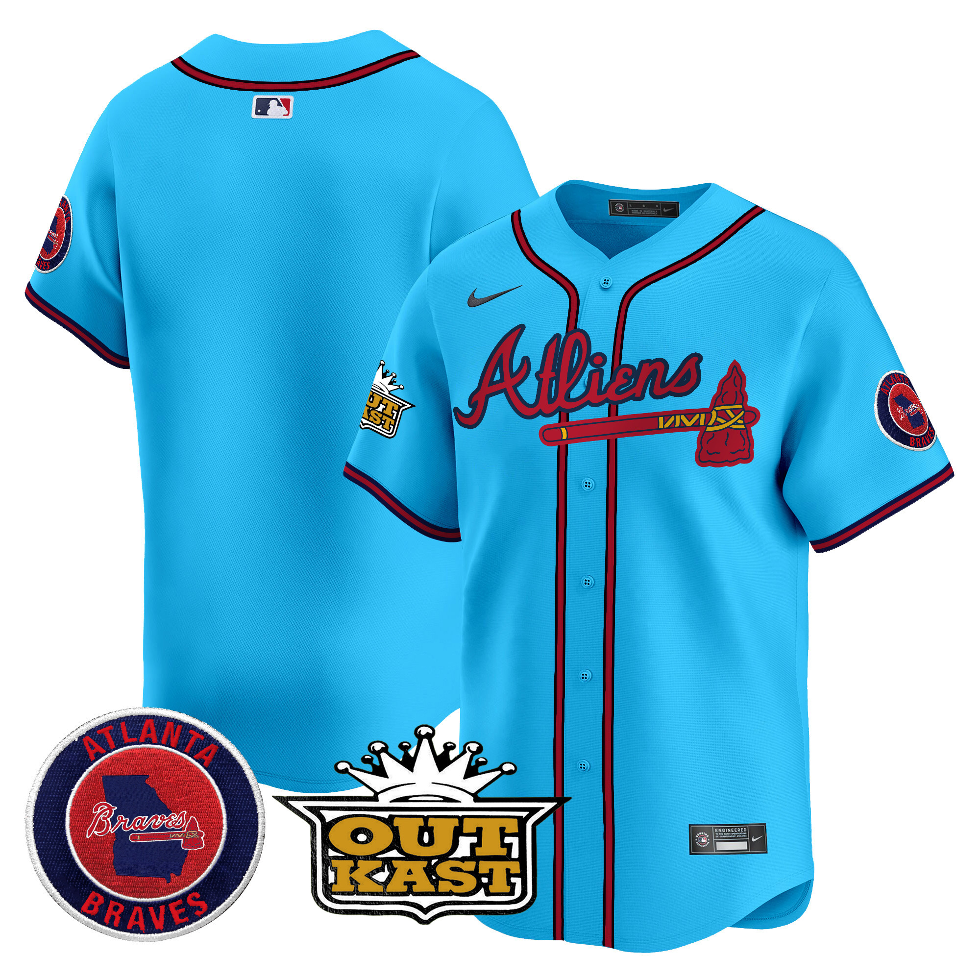 Men's Atlanta Braves Atliens Vapor Premier Limited Jersey V4 - All Stitched