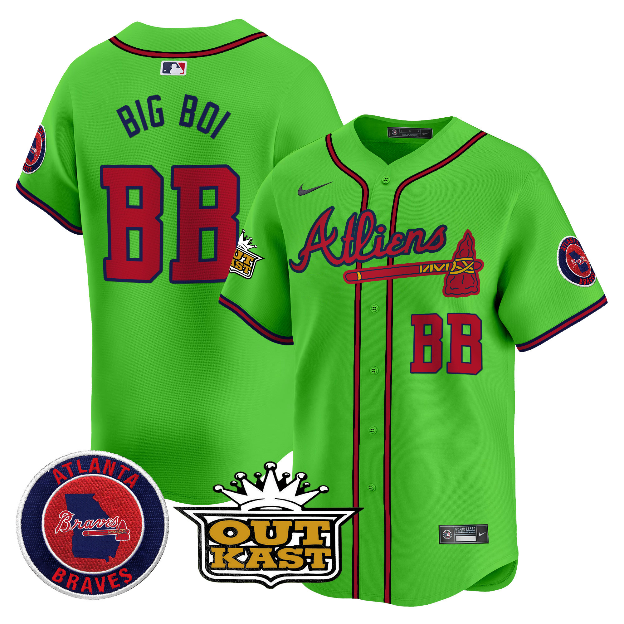 Men's Atlanta Braves Atliens Vapor Premier Limited Jersey V4 - All Stitched