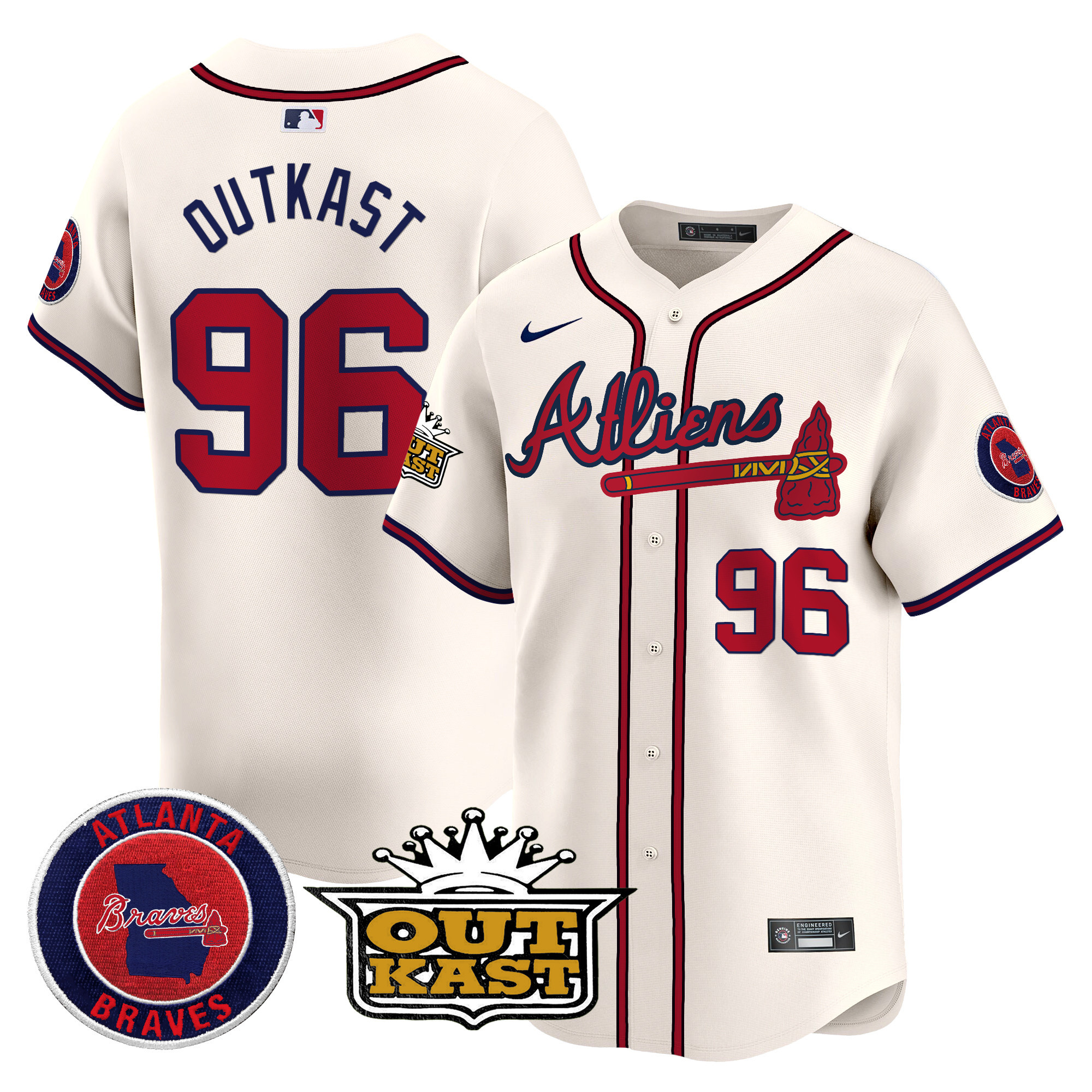 Men's Atlanta Braves Atliens Vapor Premier Limited Jersey V4 - All Stitched
