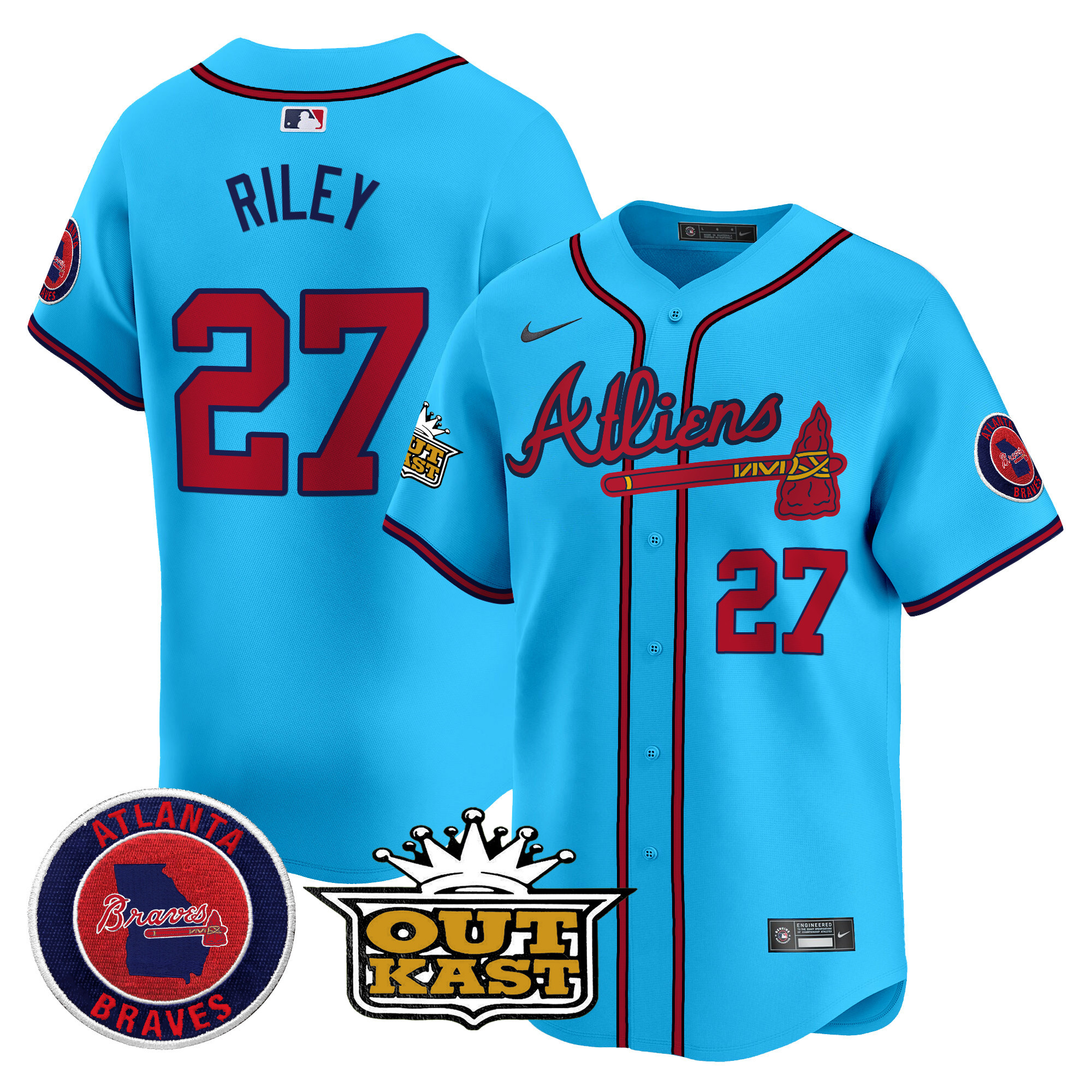 Men's Atlanta Braves Atliens Vapor Premier Limited Jersey V4 - All Stitched