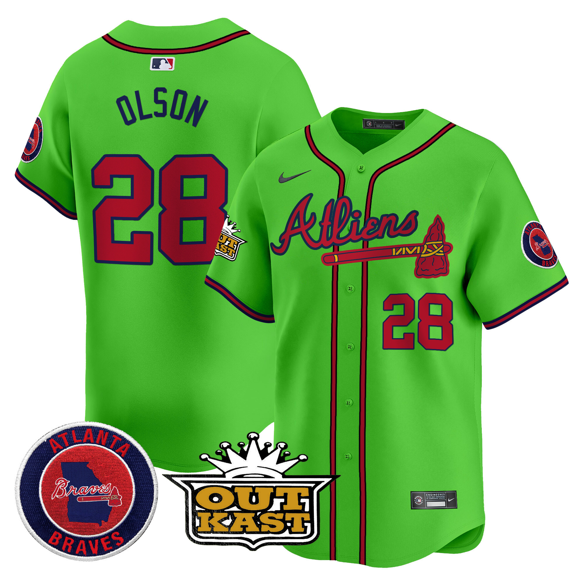 Men's Atlanta Braves Atliens Vapor Premier Limited Jersey V4 - All Stitched