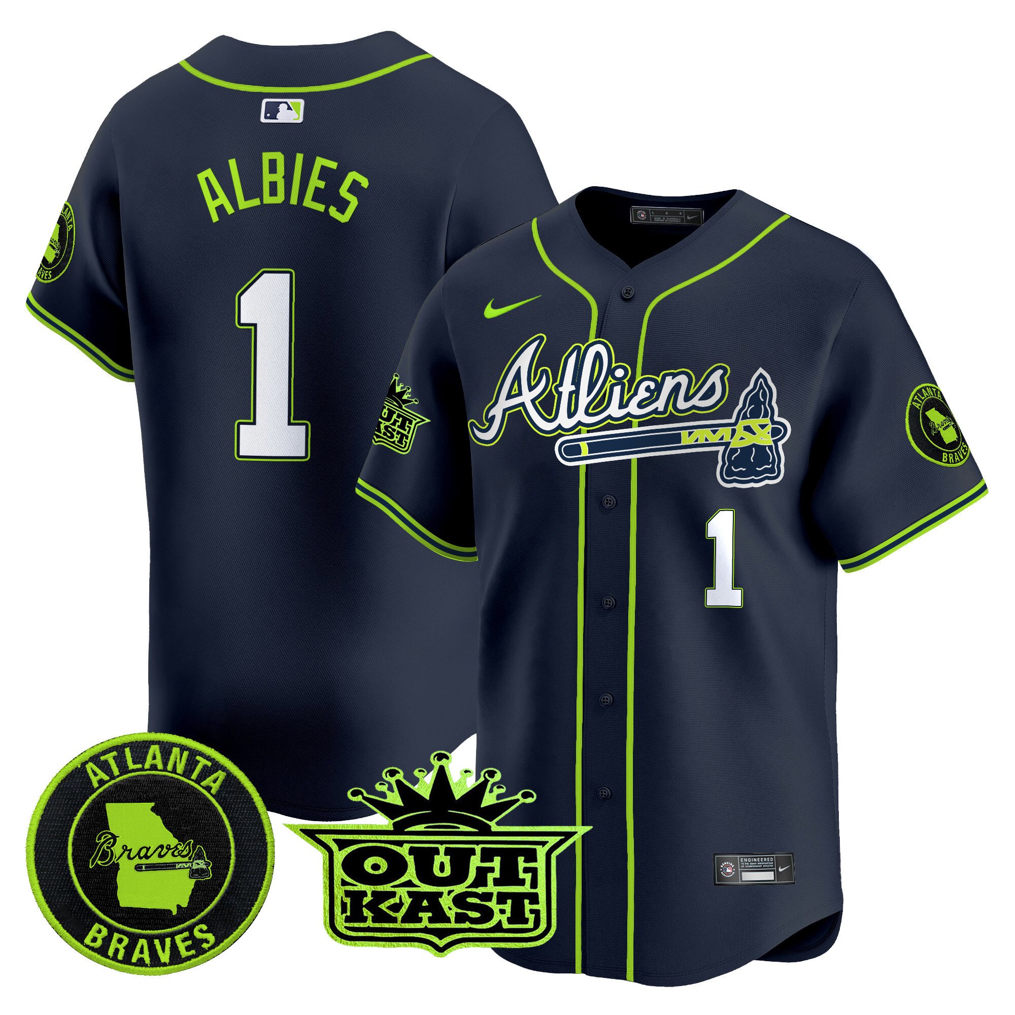 Men's Atlanta Braves Atliens Vapor Premier Limited Jersey V4 - All Stitched