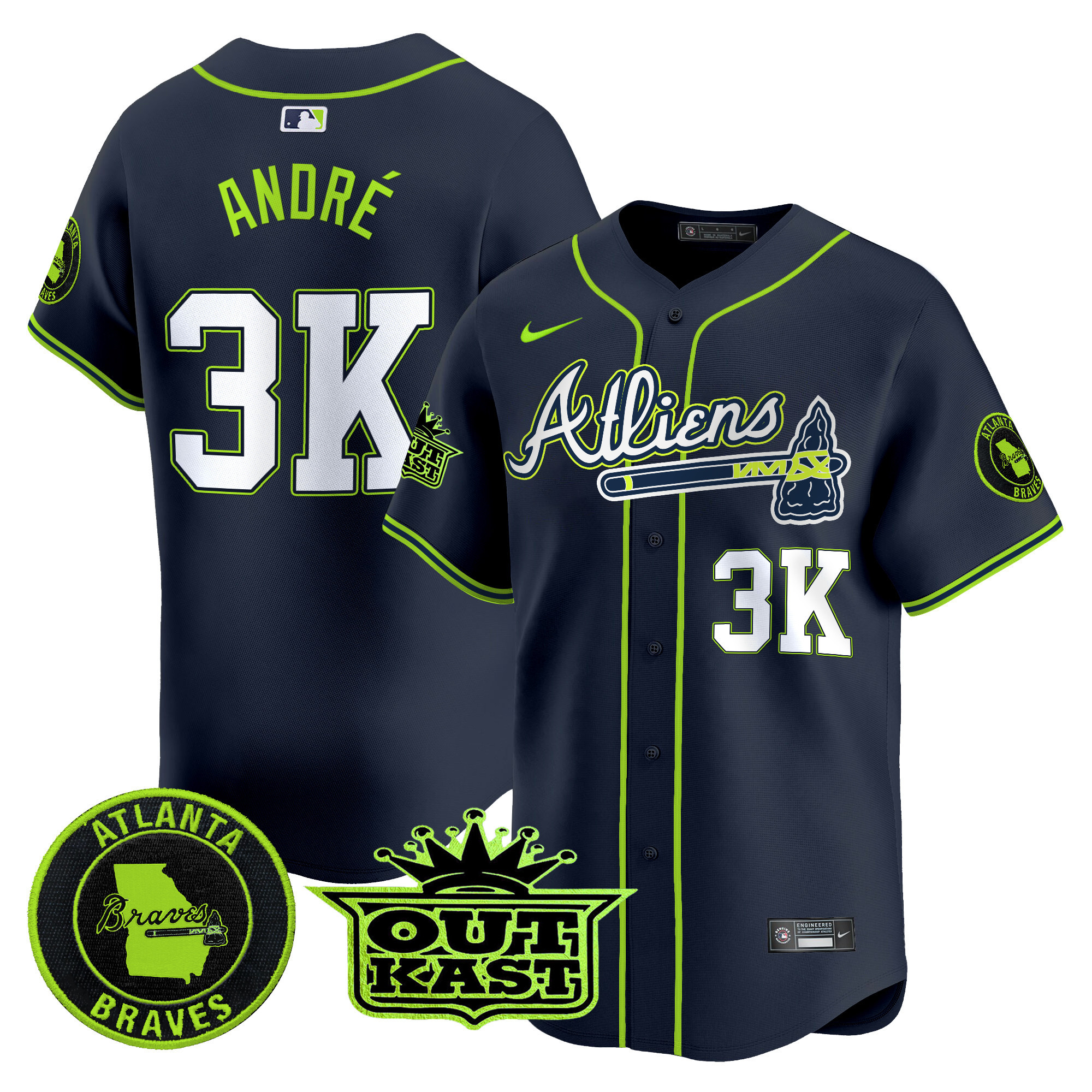 Men's Atlanta Braves Atliens Vapor Premier Limited Jersey V4 - All Stitched