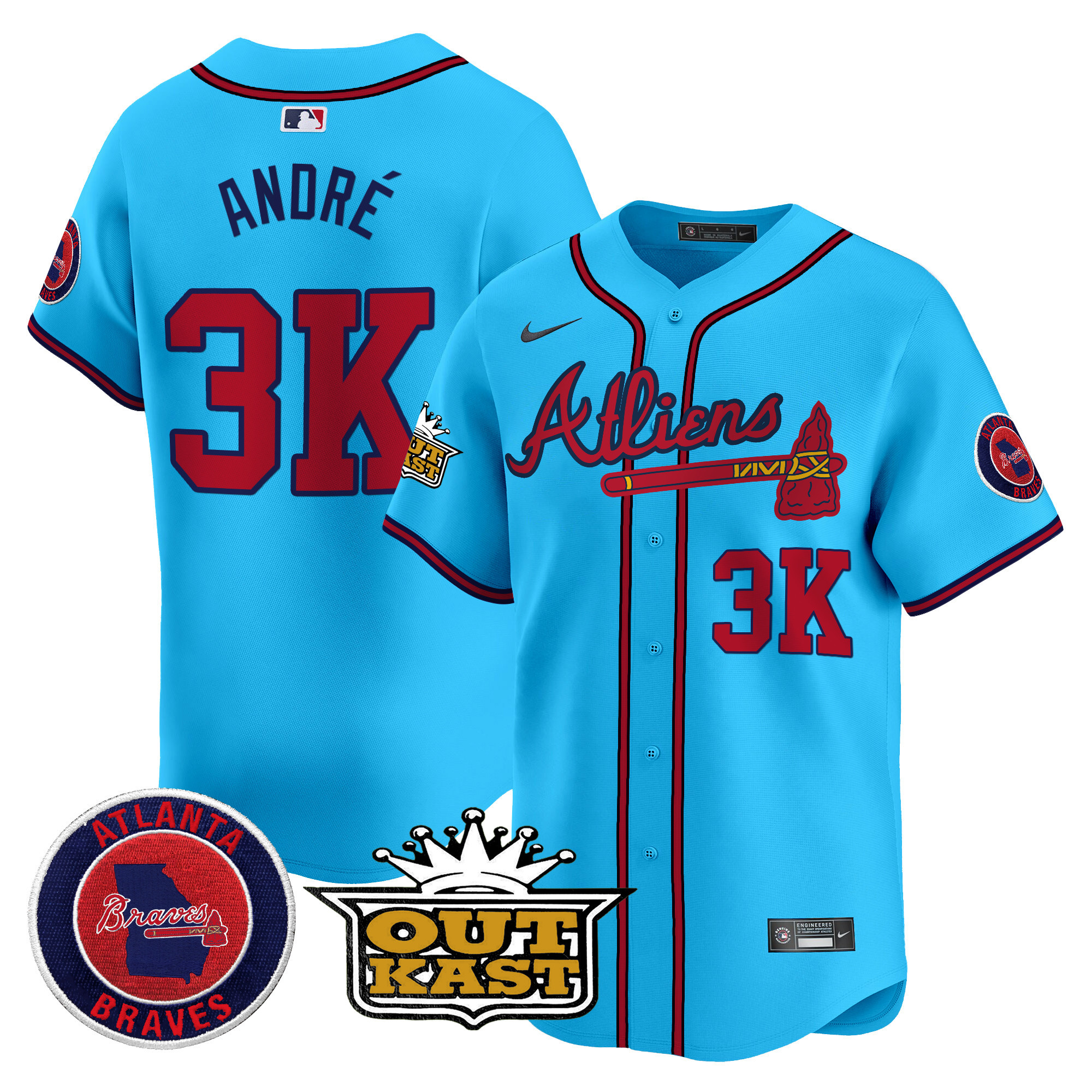 Men's Atlanta Braves Atliens Vapor Premier Limited Jersey V4 - All Stitched