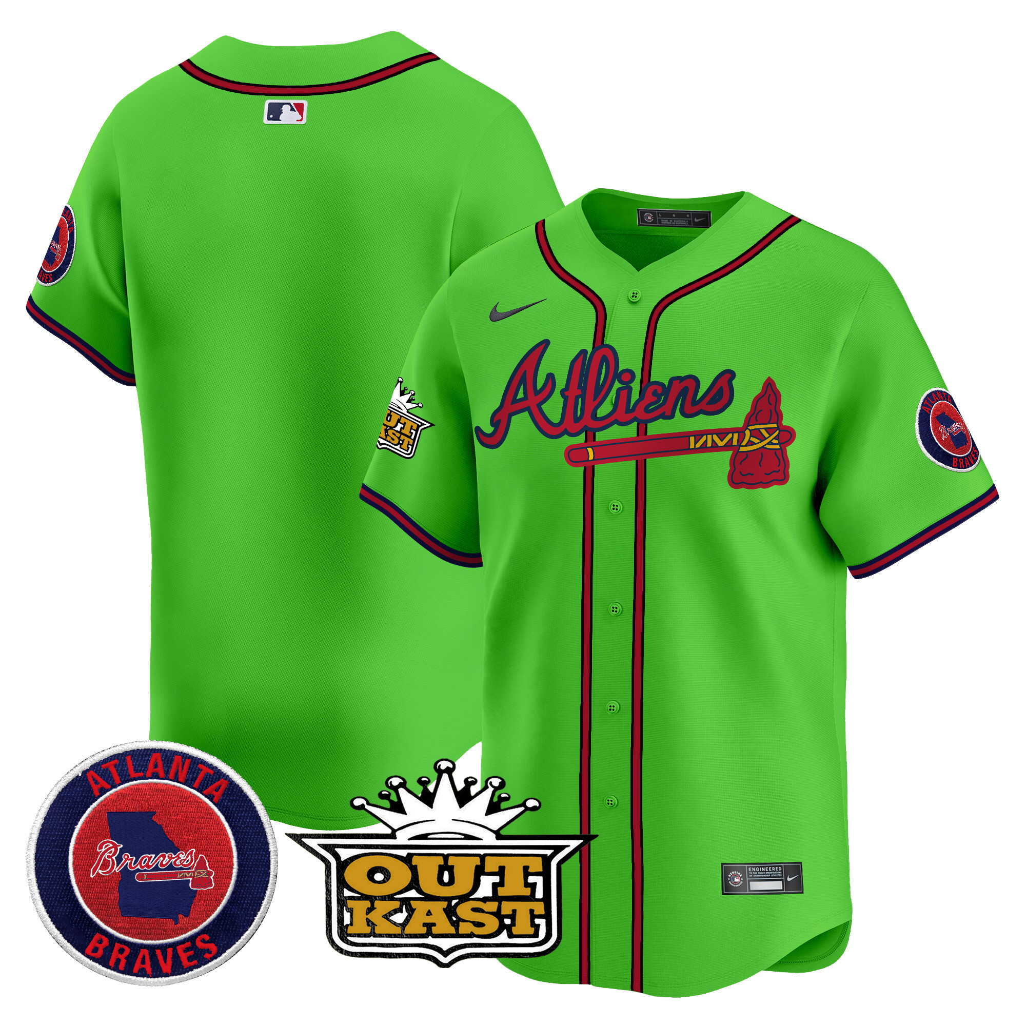 Men's Atlanta Braves Atliens Vapor Premier Limited Jersey V4 - All Stitched