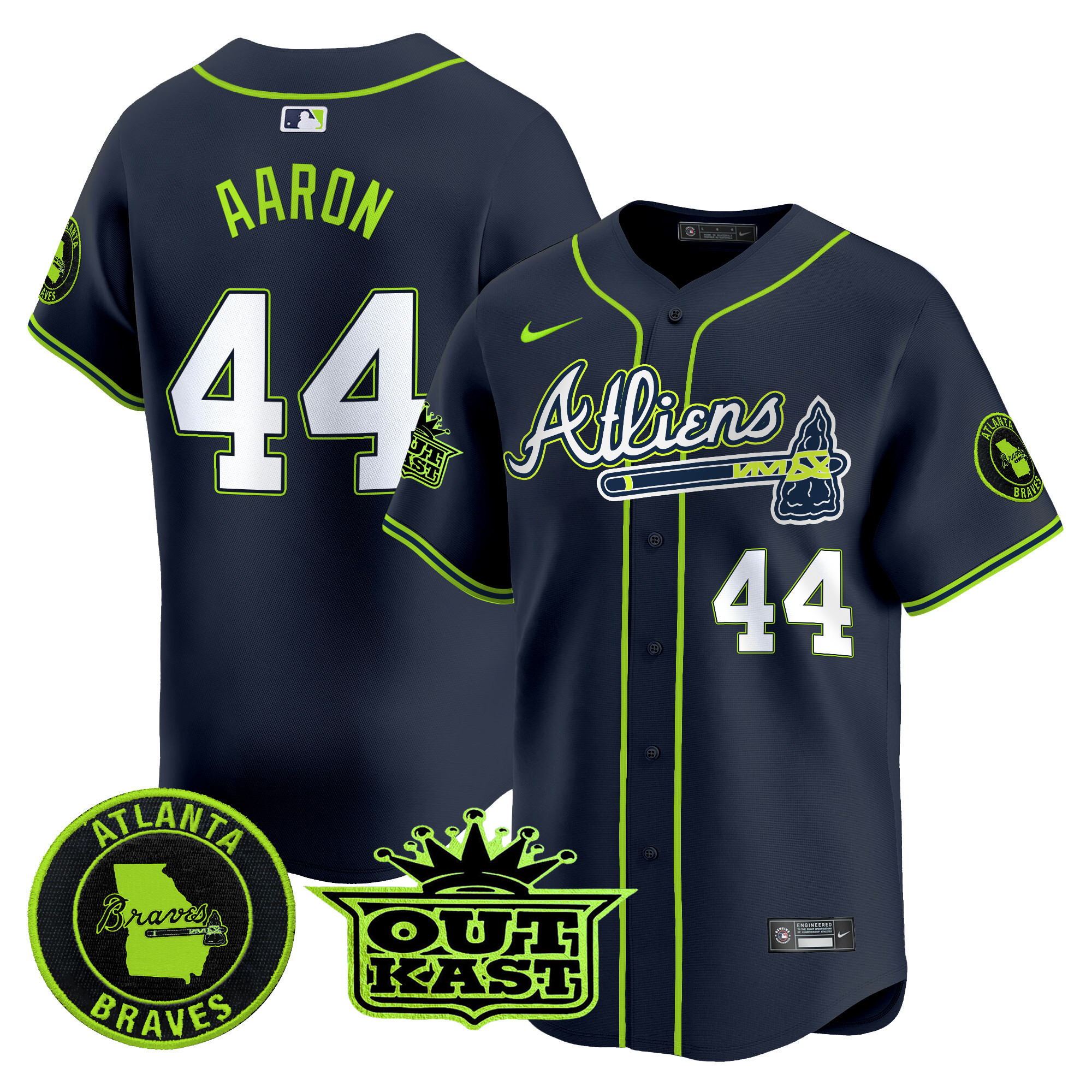 Men's Atlanta Braves Atliens Vapor Premier Limited Jersey V4 - All Stitched