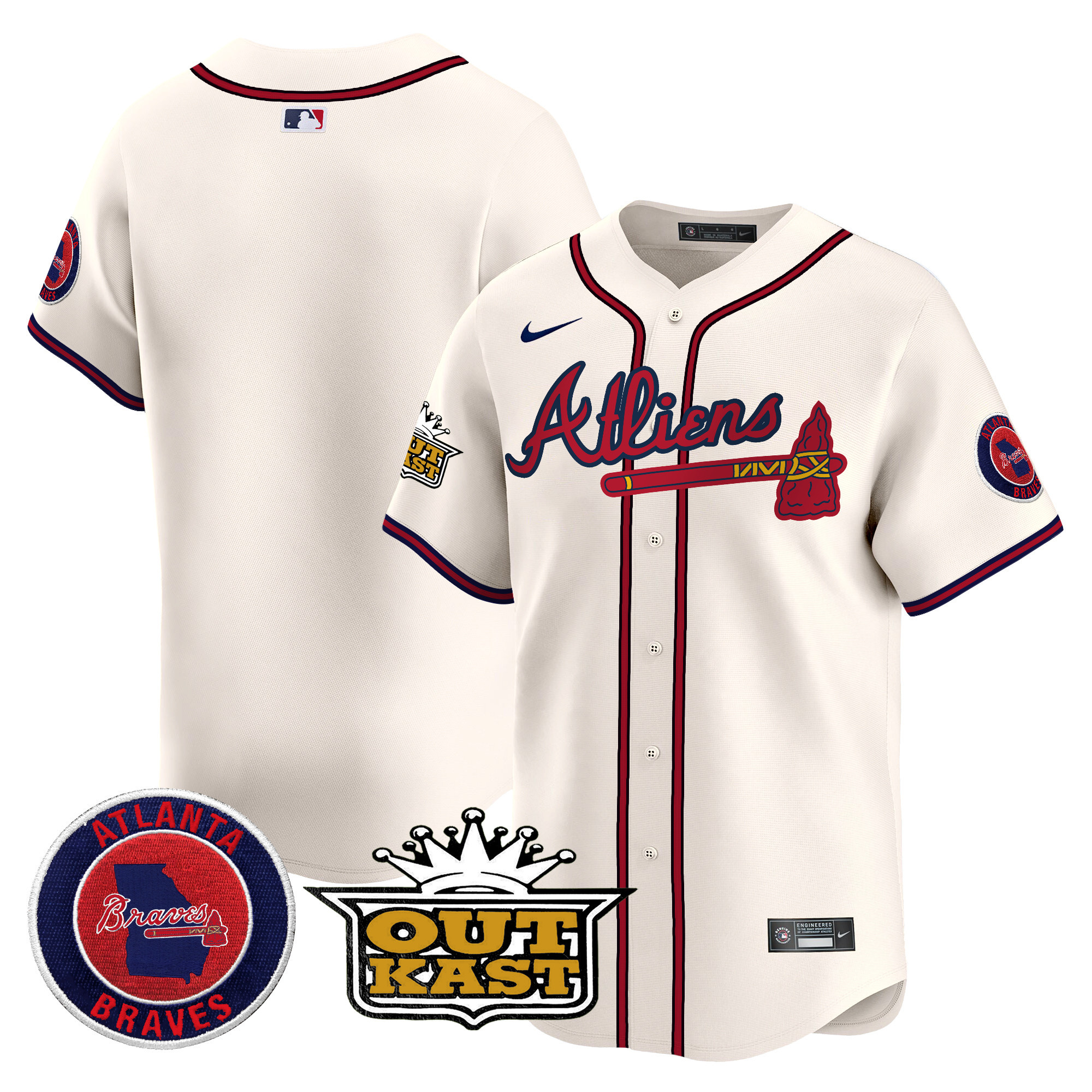 Men's Atlanta Braves Atliens Vapor Premier Limited Jersey V4 - All Stitched
