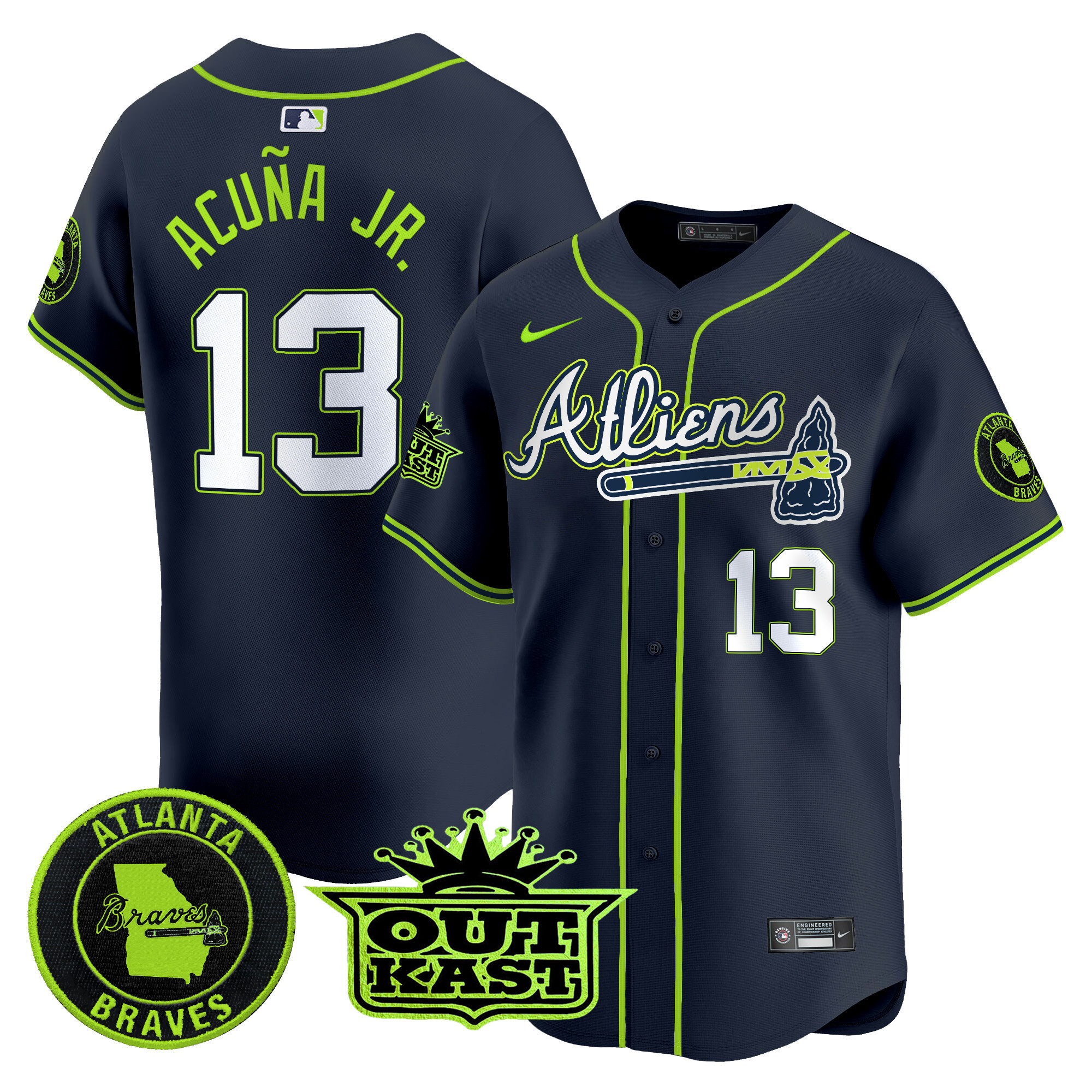 Men's Atlanta Braves Atliens Vapor Premier Limited Jersey V4 - All Stitched