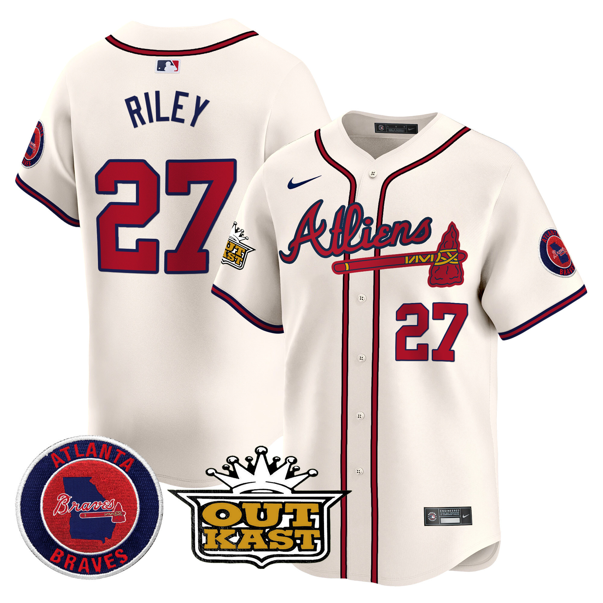 Men's Atlanta Braves Atliens Vapor Premier Limited Jersey V4 - All Stitched