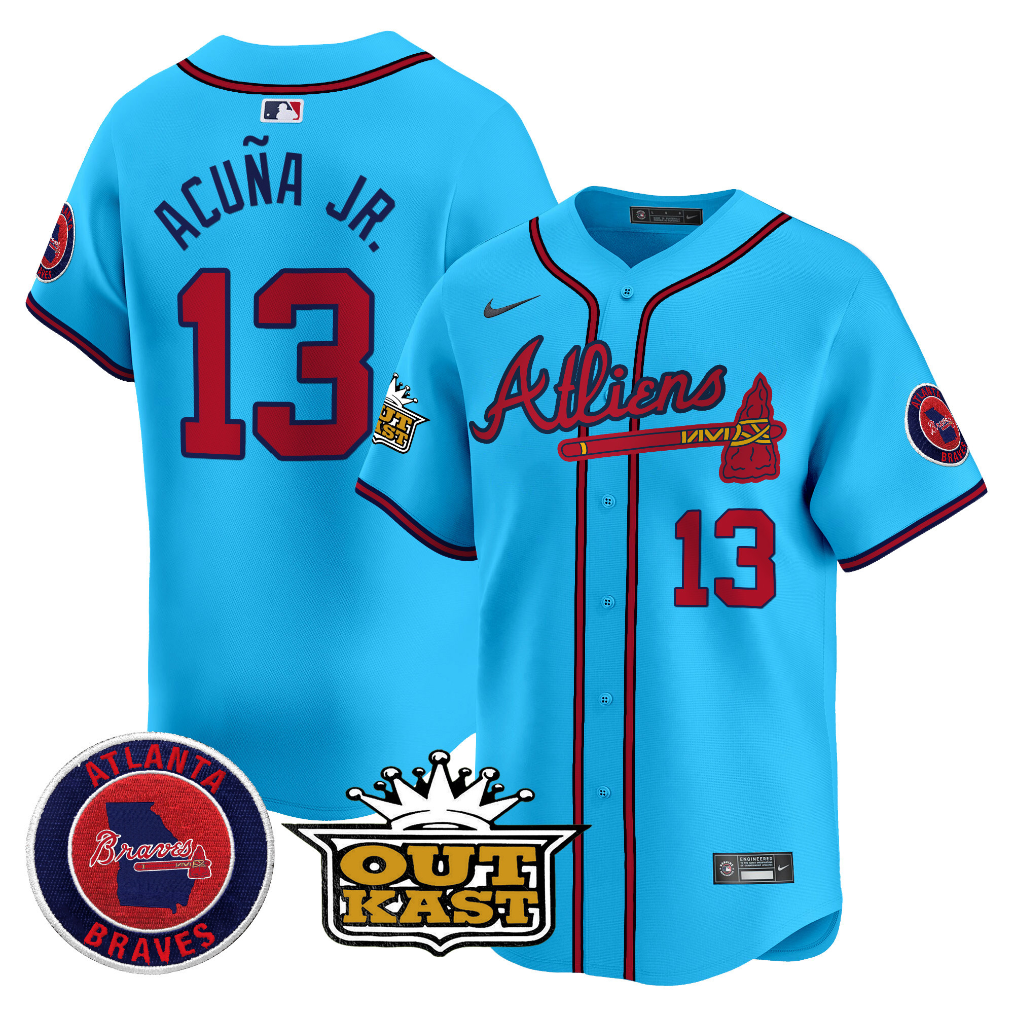 Men's Atlanta Braves Atliens Vapor Premier Limited Jersey V4 - All Stitched