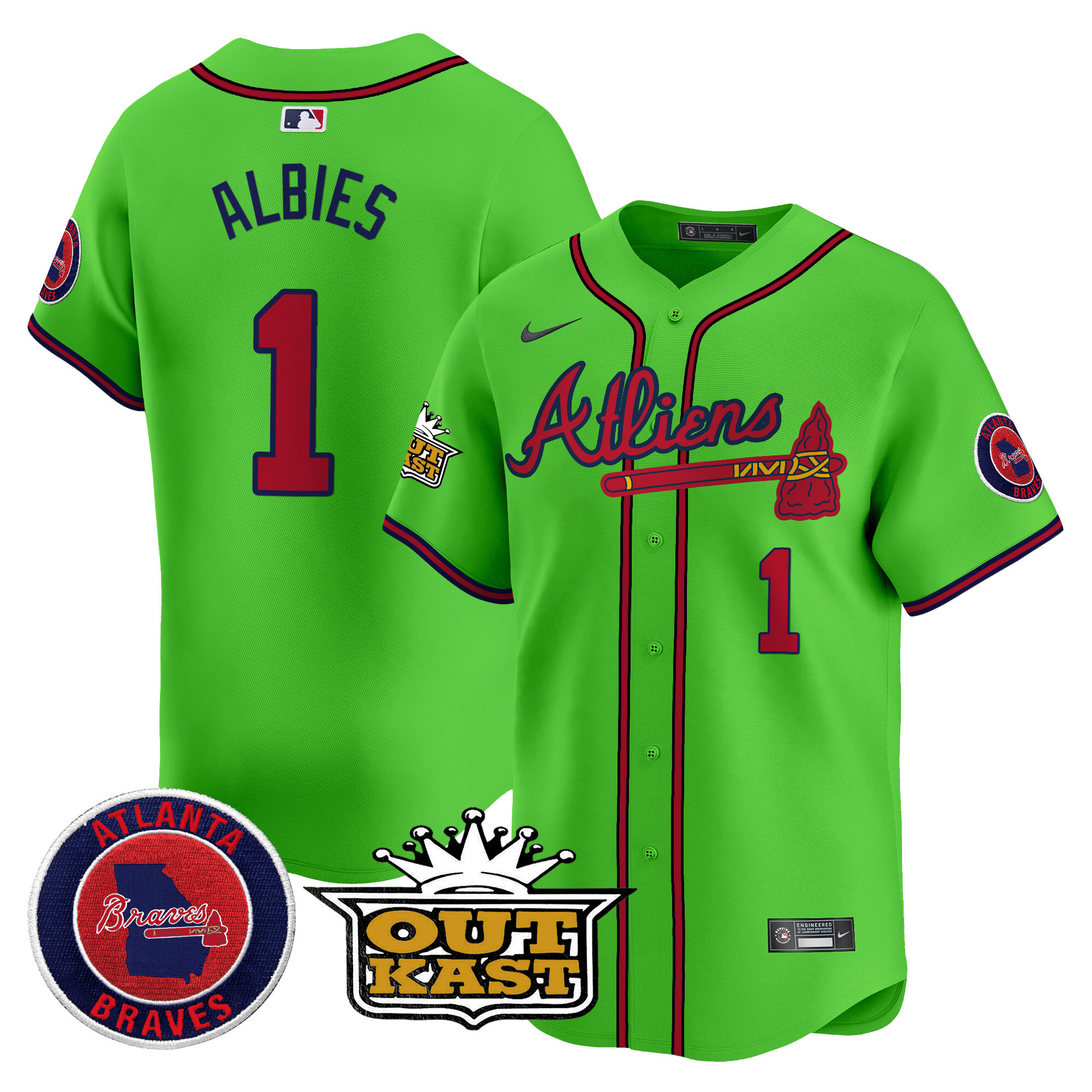 Men's Atlanta Braves Atliens Vapor Premier Limited Jersey V4 - All Stitched