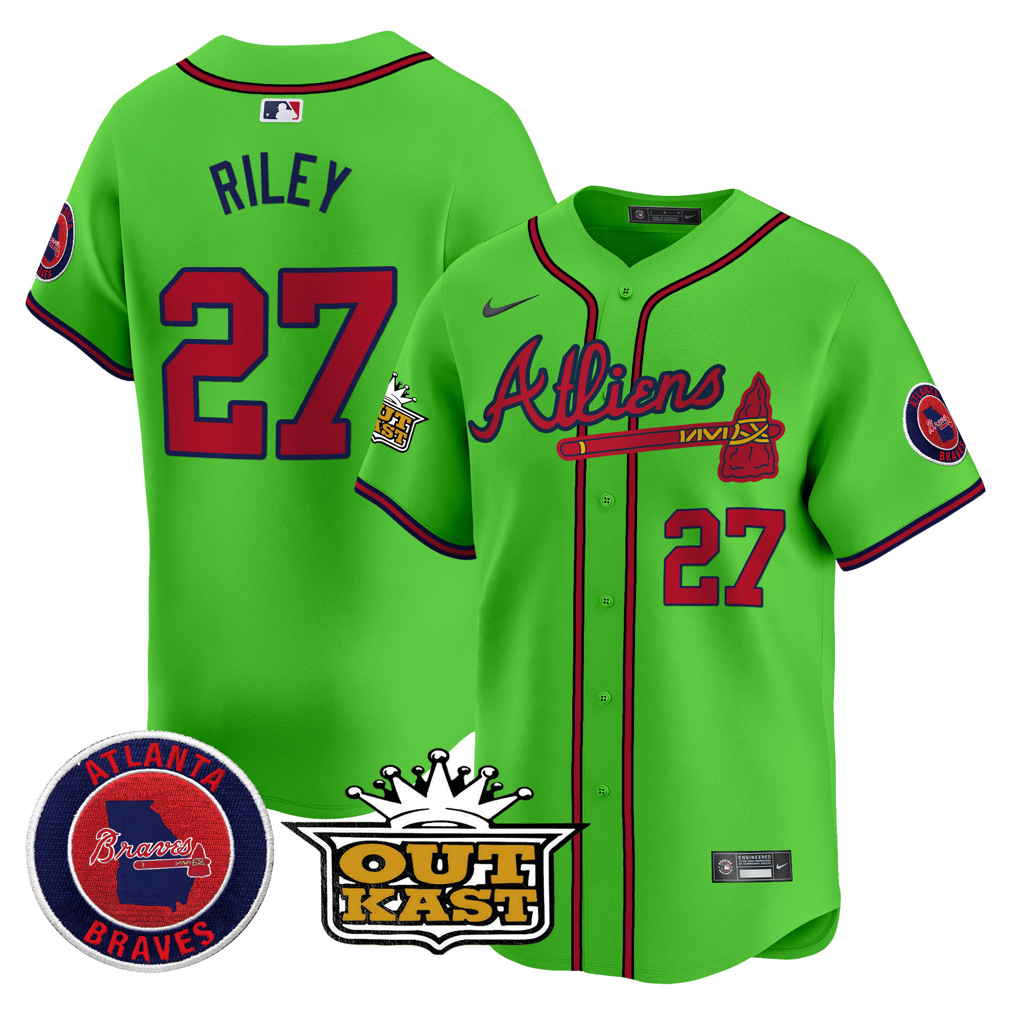 Men's Atlanta Braves Atliens Vapor Premier Limited Jersey V4 - All Stitched