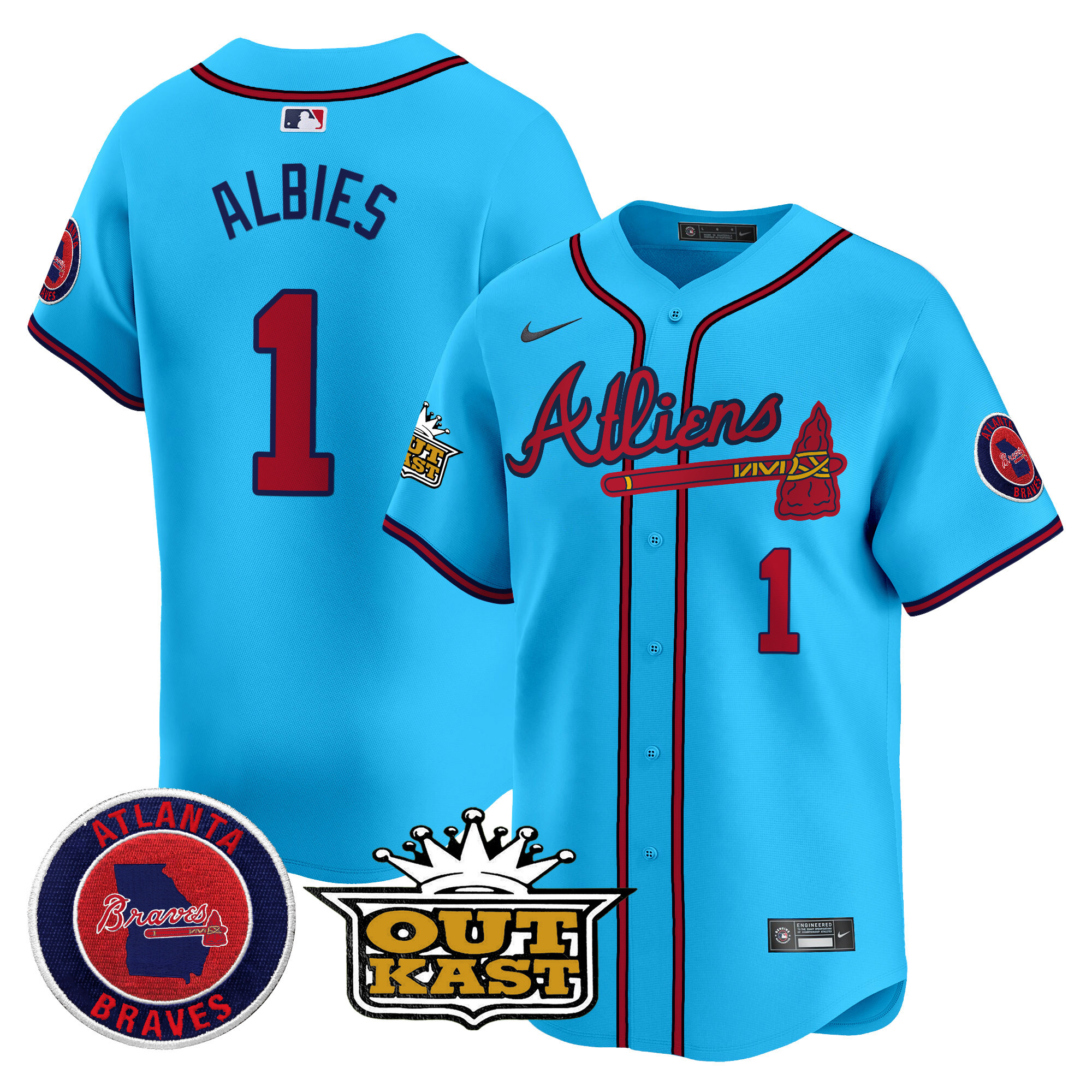Men's Atlanta Braves Atliens Vapor Premier Limited Jersey V4 - All Stitched
