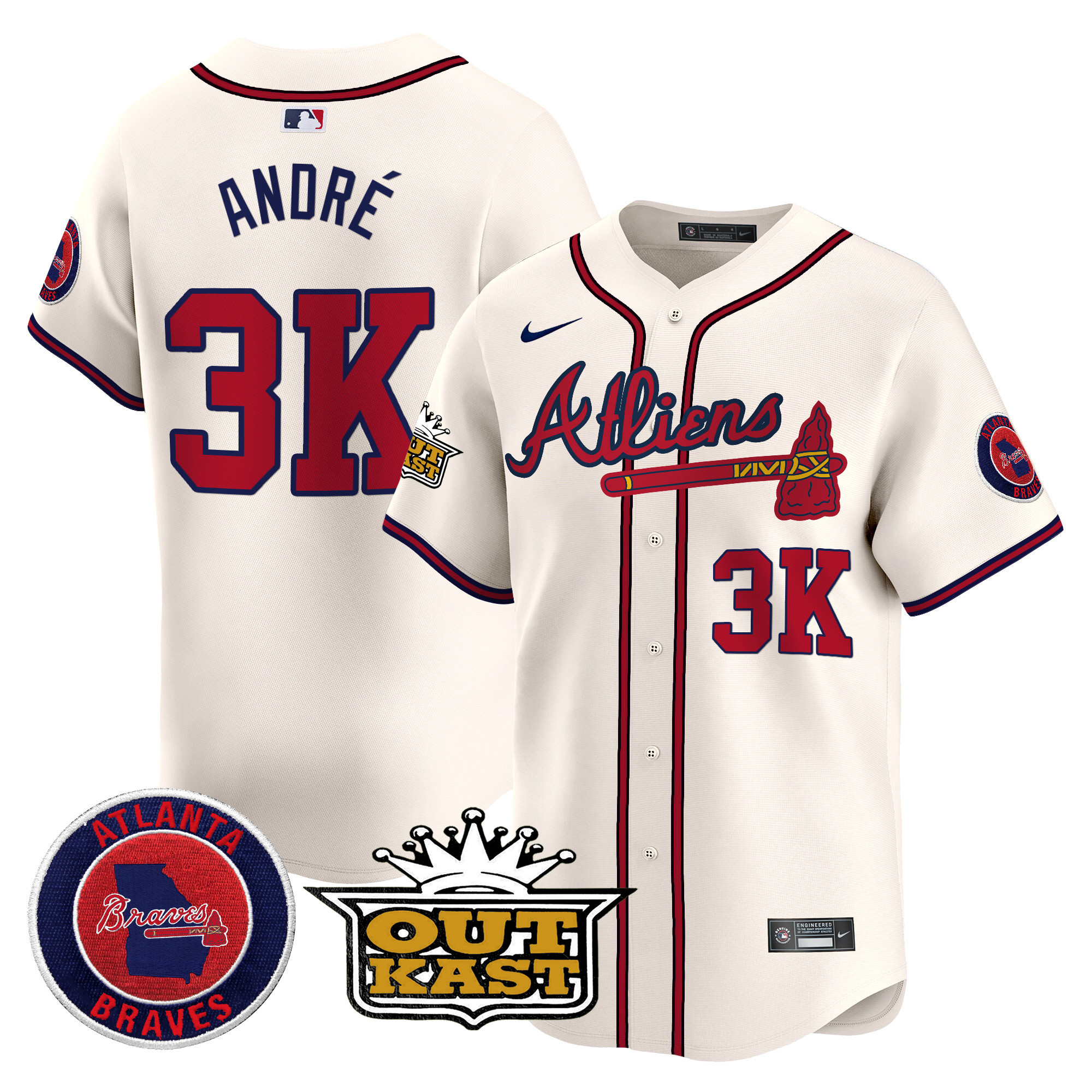 Men's Atlanta Braves Atliens Vapor Premier Limited Jersey V4 - All Stitched