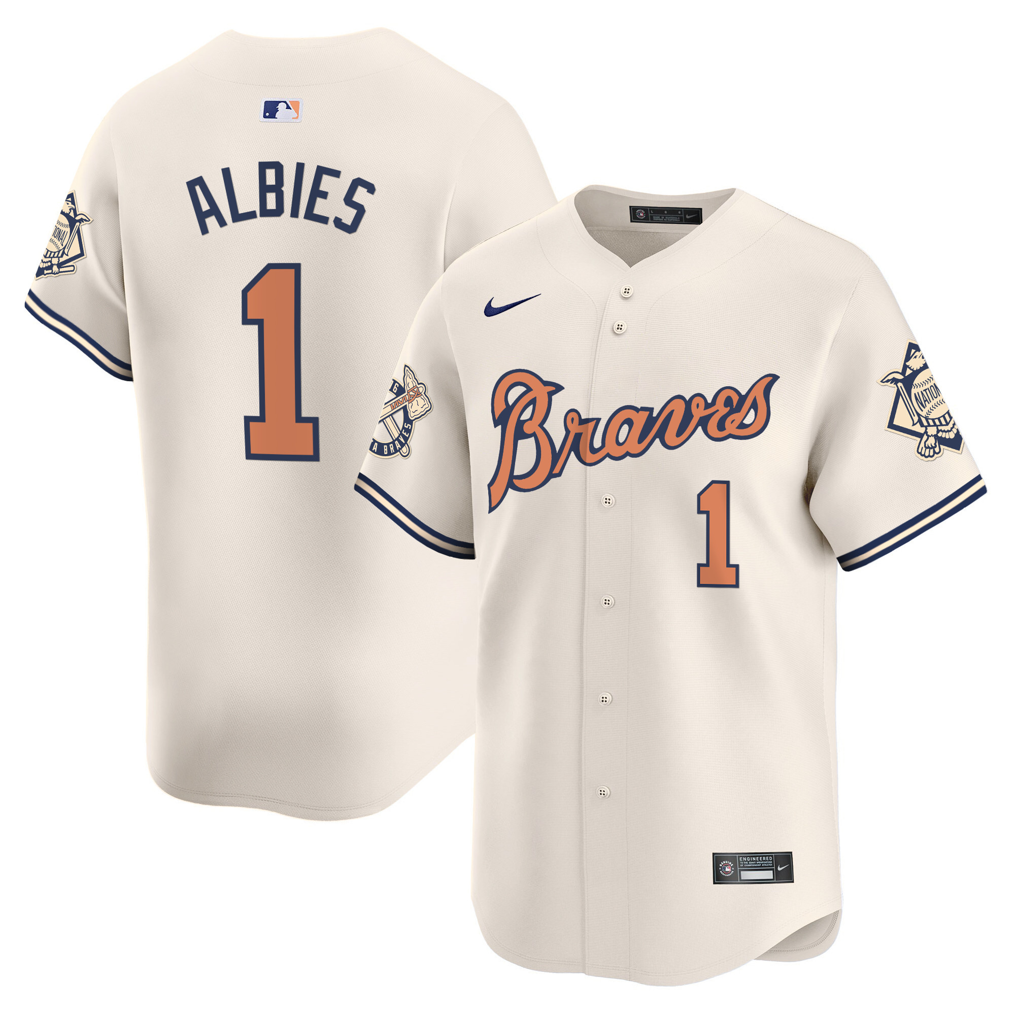 Men's Atlanta Braves Peaches n' Cream Vapor Premier Limited Jersey - All Stitched