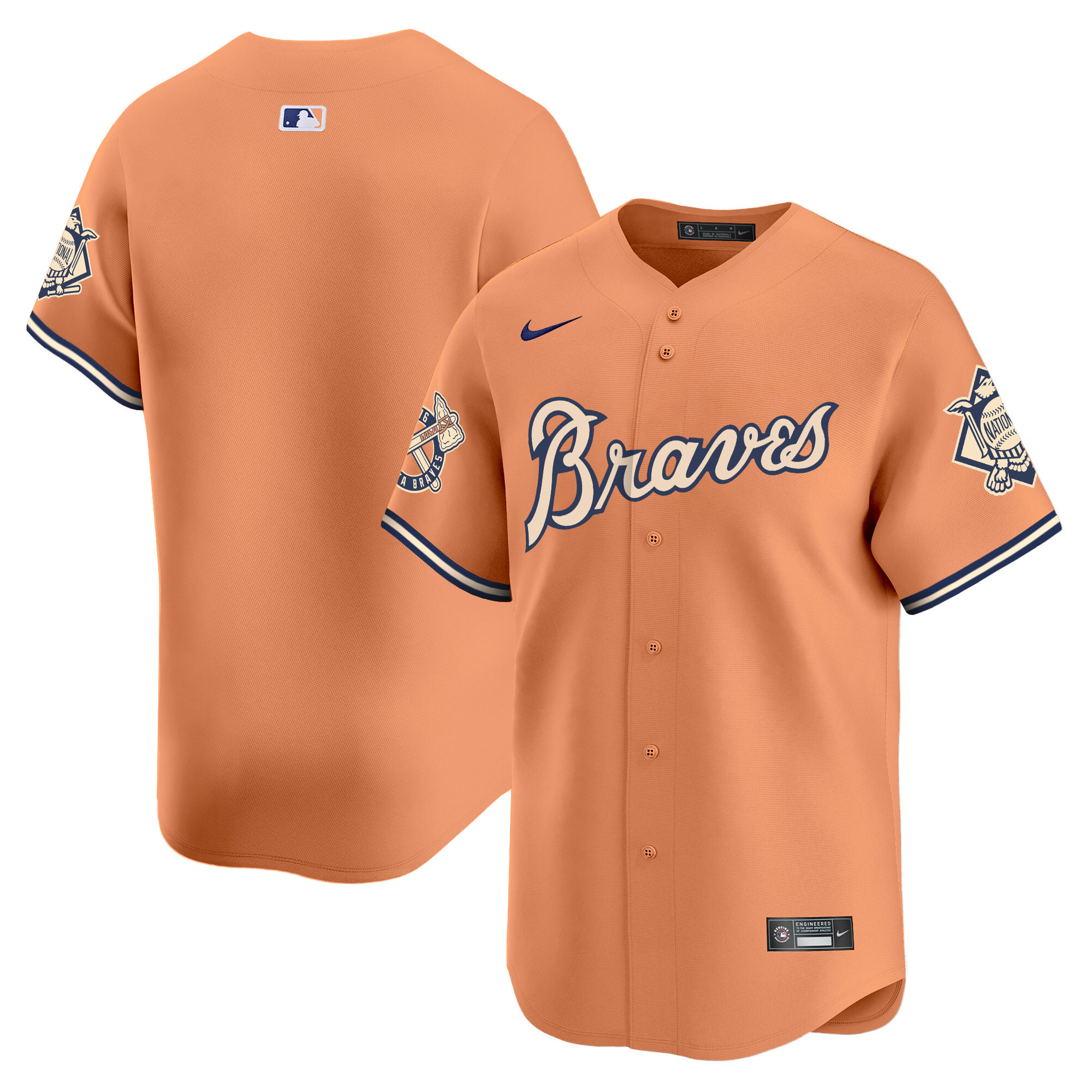 Men's Atlanta Braves Peaches n' Cream Vapor Premier Limited Jersey - All Stitched
