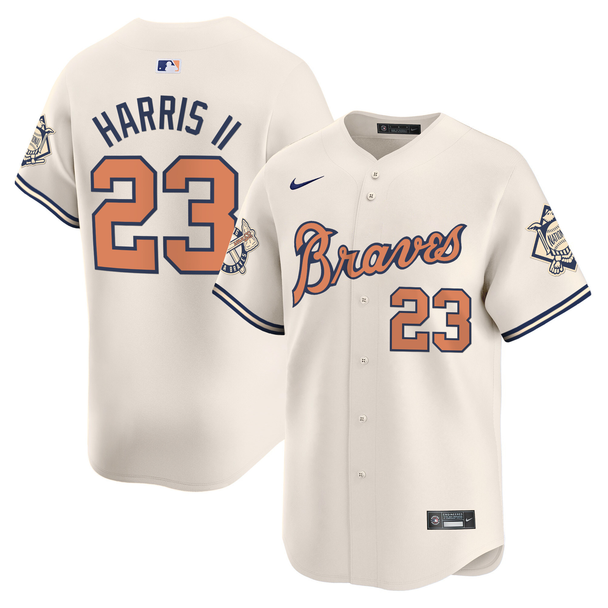 Men's Atlanta Braves Peaches n' Cream Vapor Premier Limited Jersey - All Stitched