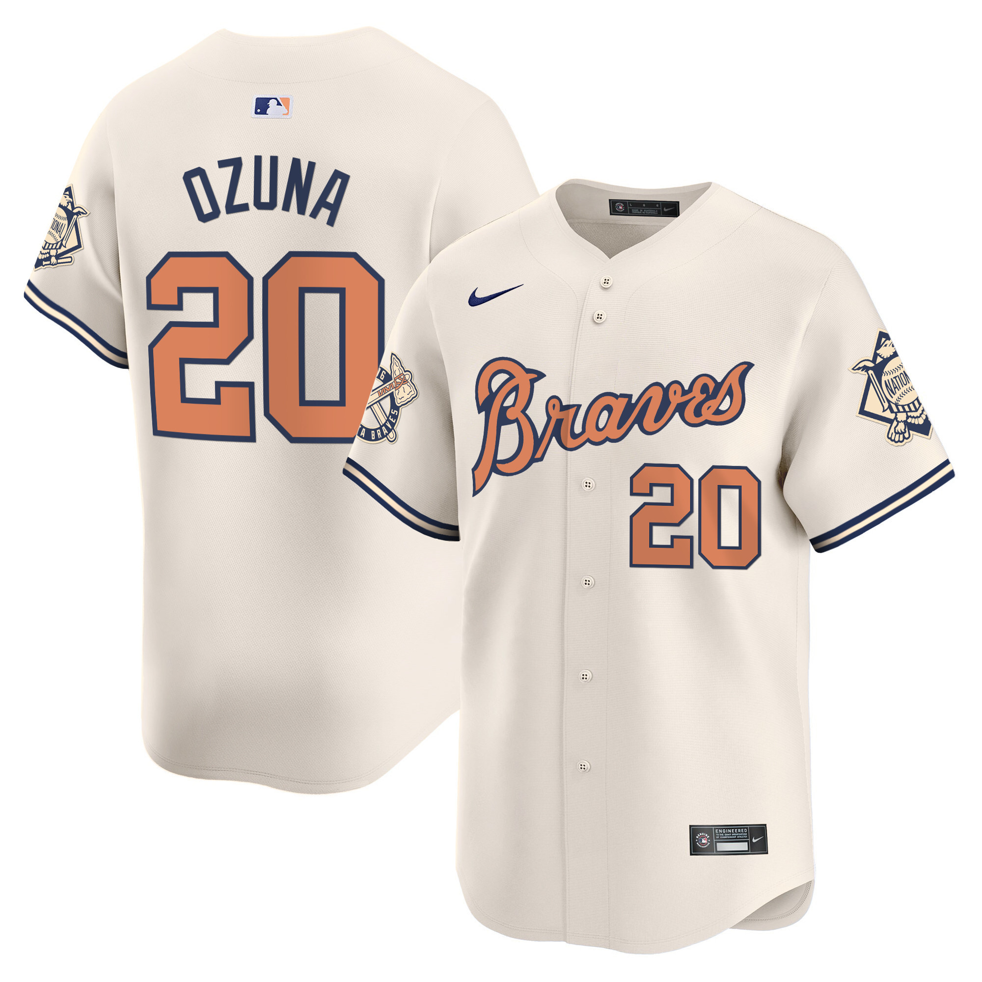 Men's Atlanta Braves Peaches n' Cream Vapor Premier Limited Jersey - All Stitched