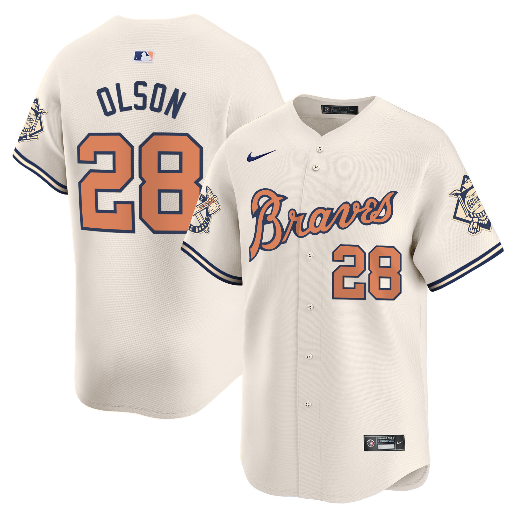 Men's Atlanta Braves Peaches n' Cream Vapor Premier Limited Jersey - All Stitched