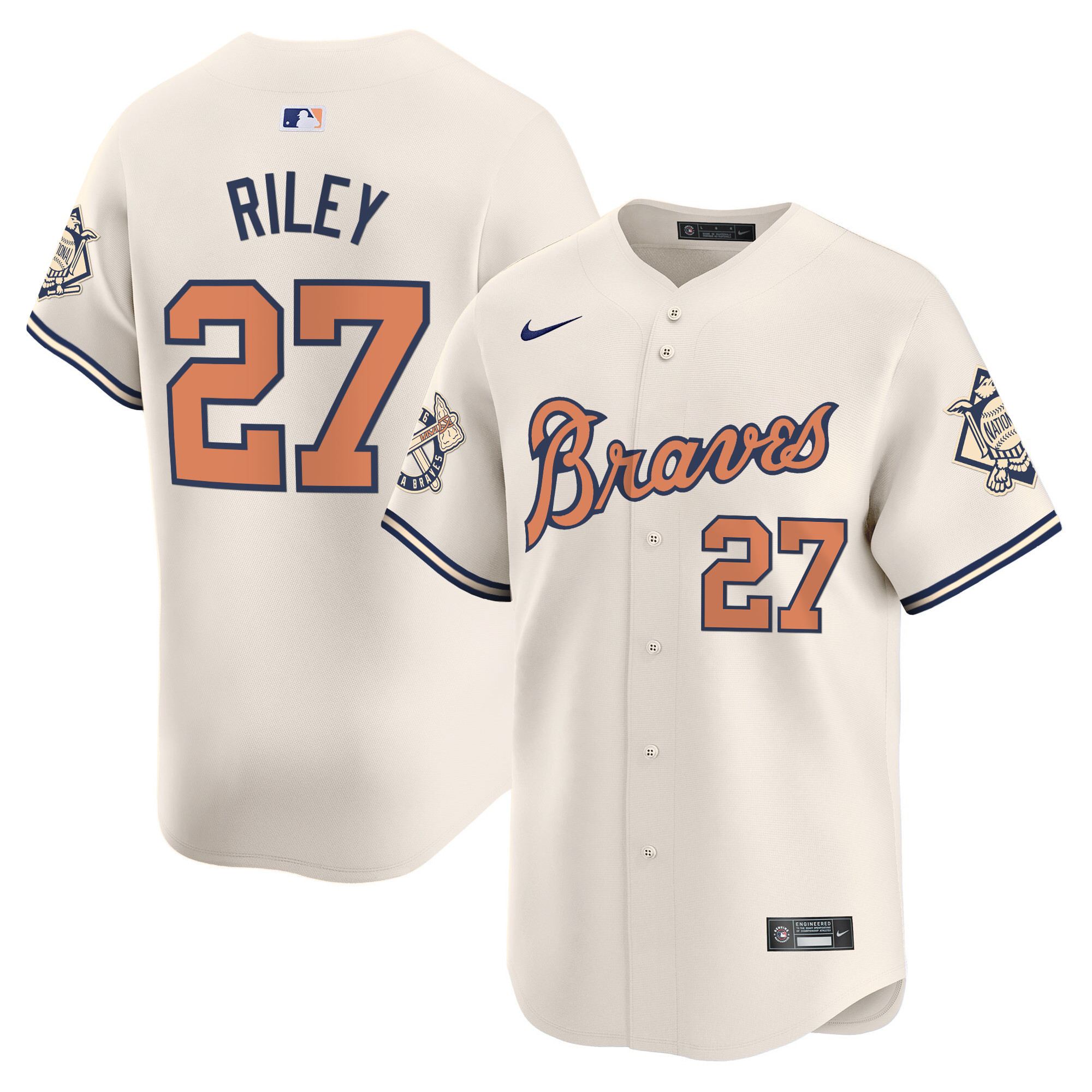 Men's Atlanta Braves Peaches n' Cream Vapor Premier Limited Jersey - All Stitched
