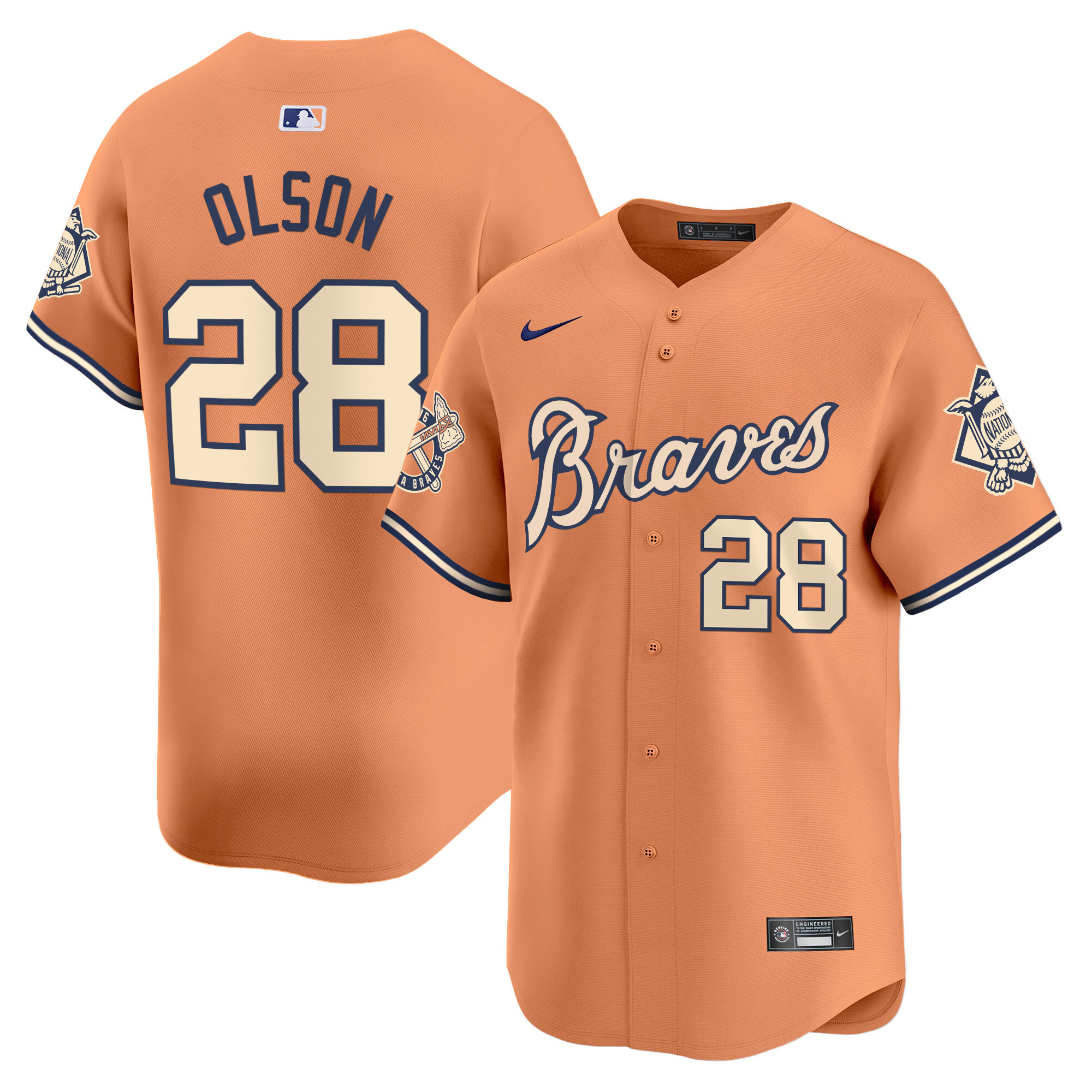 Men's Atlanta Braves Peaches n' Cream Vapor Premier Limited Jersey - All Stitched