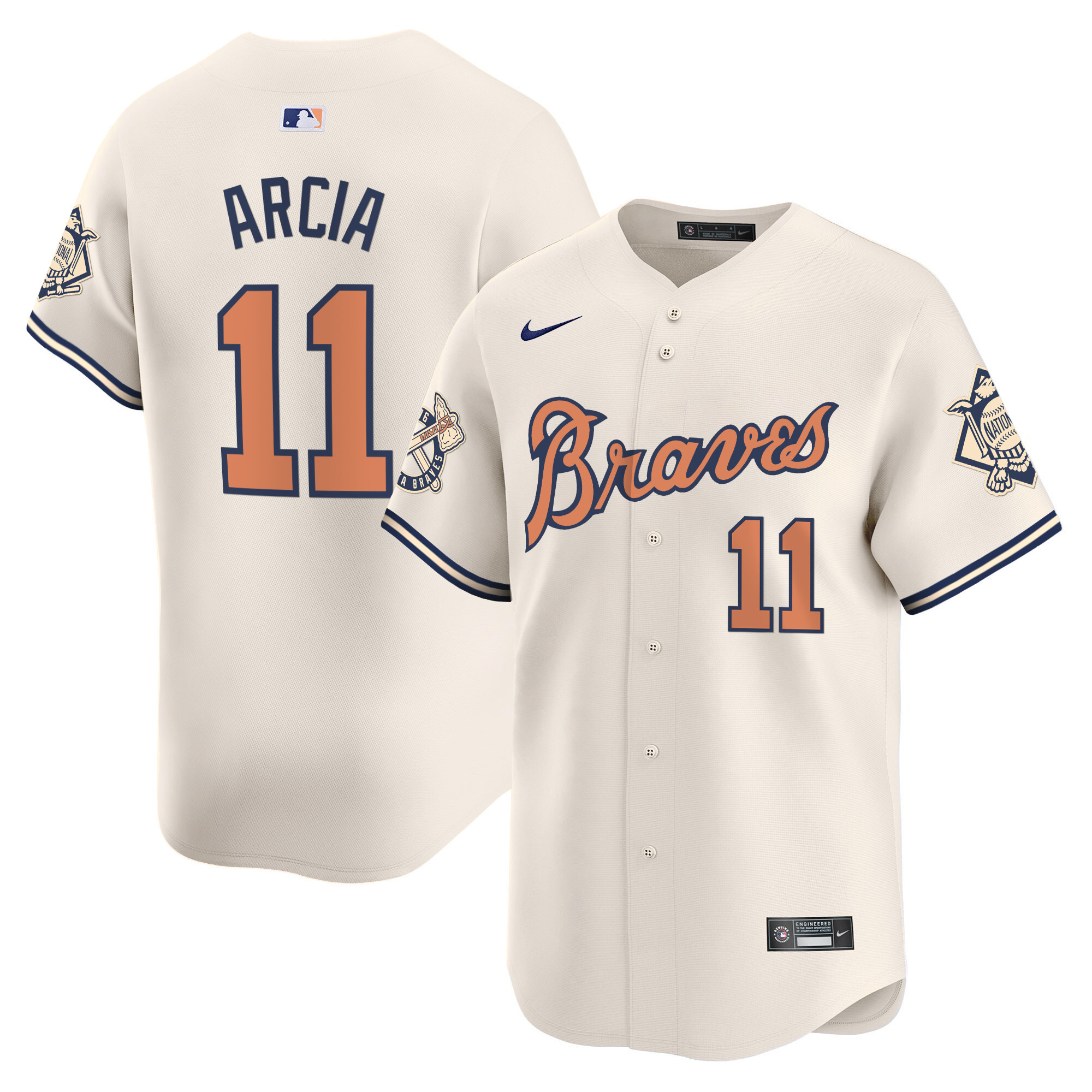 Men's Atlanta Braves Peaches n' Cream Vapor Premier Limited Jersey - All Stitched