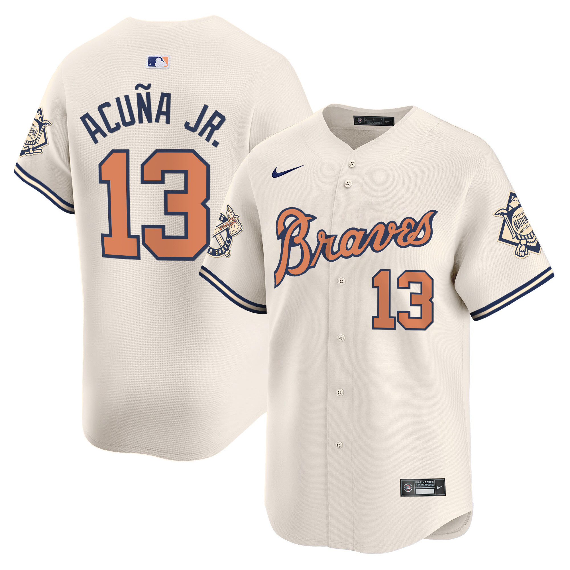 Men's Atlanta Braves Peaches n' Cream Vapor Premier Limited Jersey - All Stitched