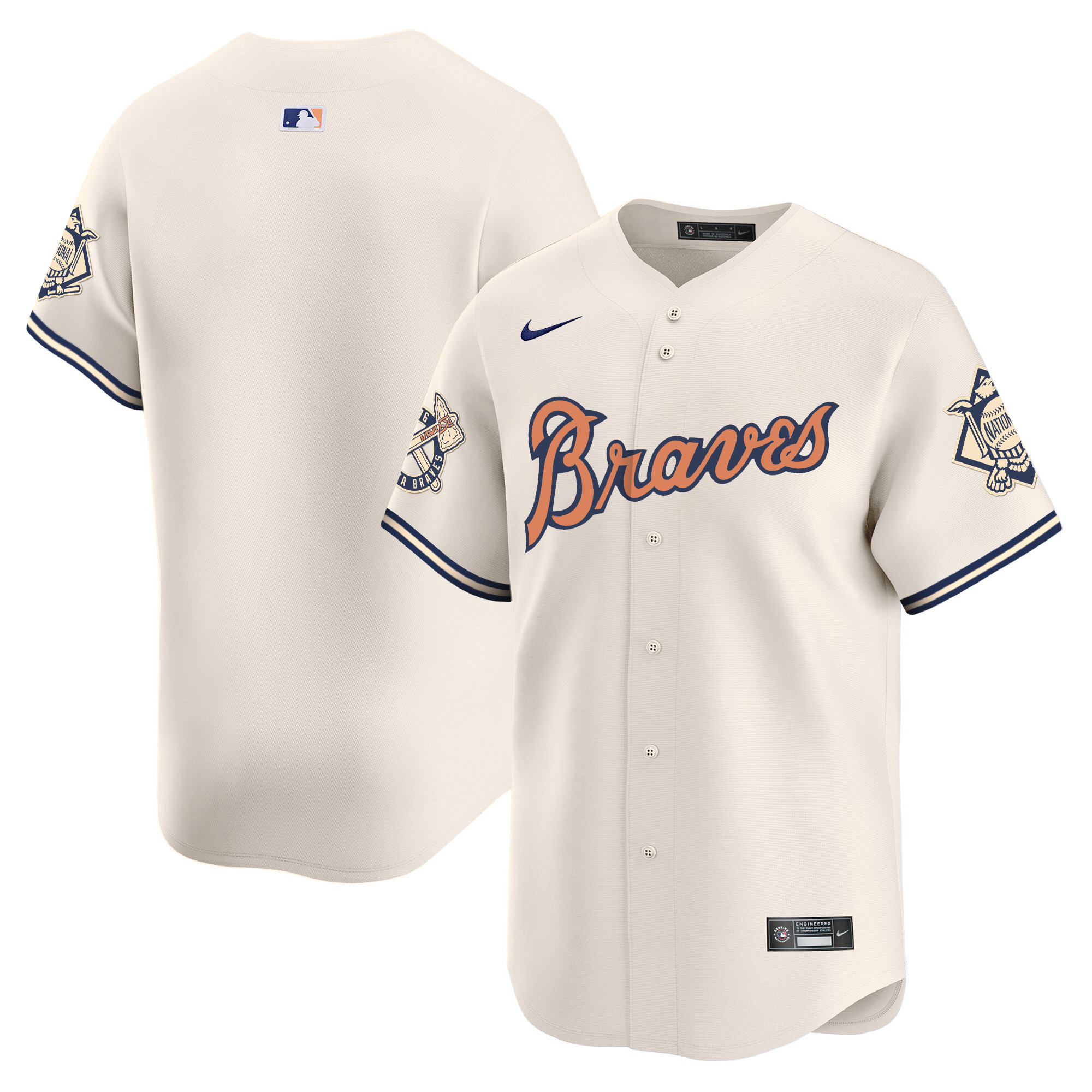 Men's Atlanta Braves Peaches n' Cream Vapor Premier Limited Jersey - All Stitched