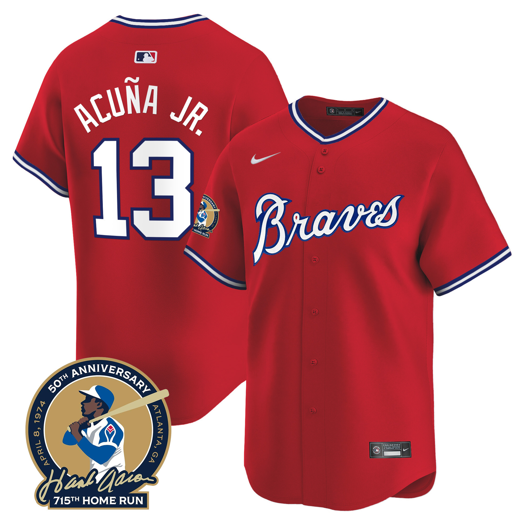 Men's Atlanta Braves Throwback 1974 - 1982 Vapor Premier Limited Jersey - All Stitched