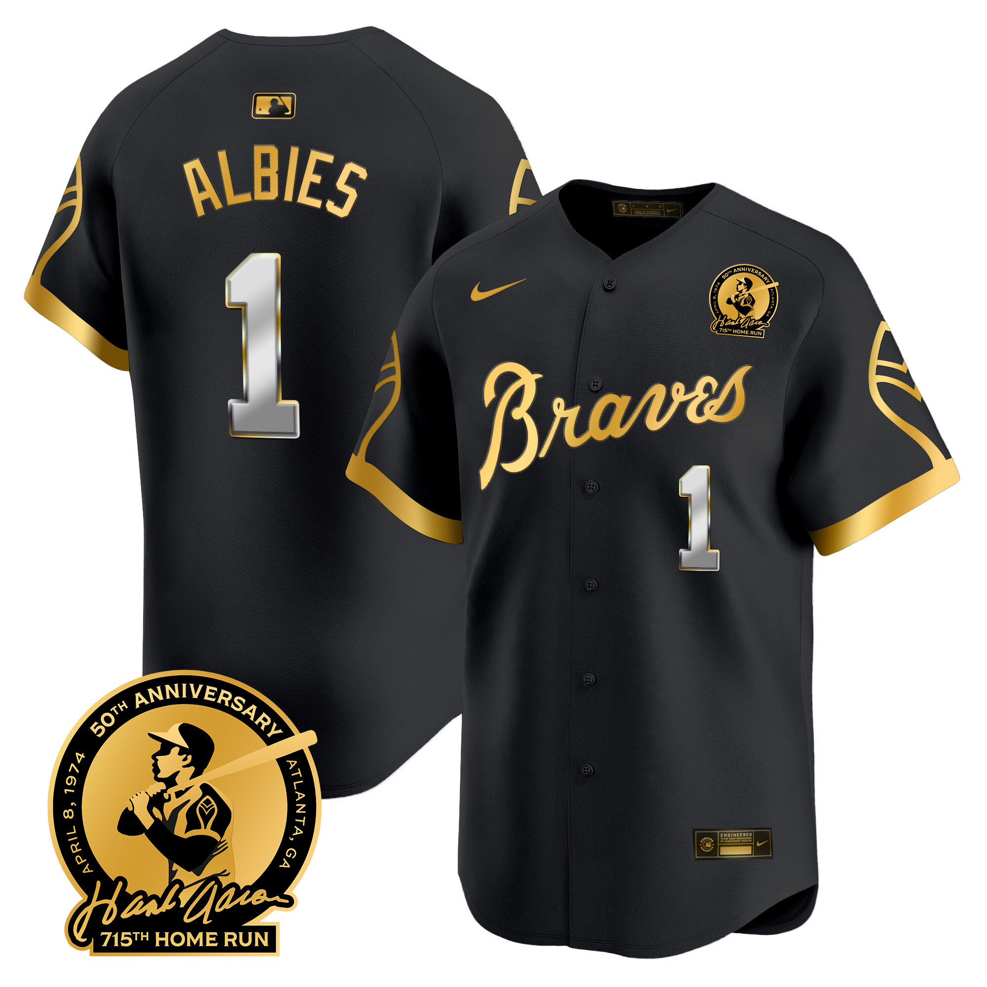 Men's Atlanta Braves Throwback 1974 - 1982 Vapor Premier Limited Jersey - All Stitched