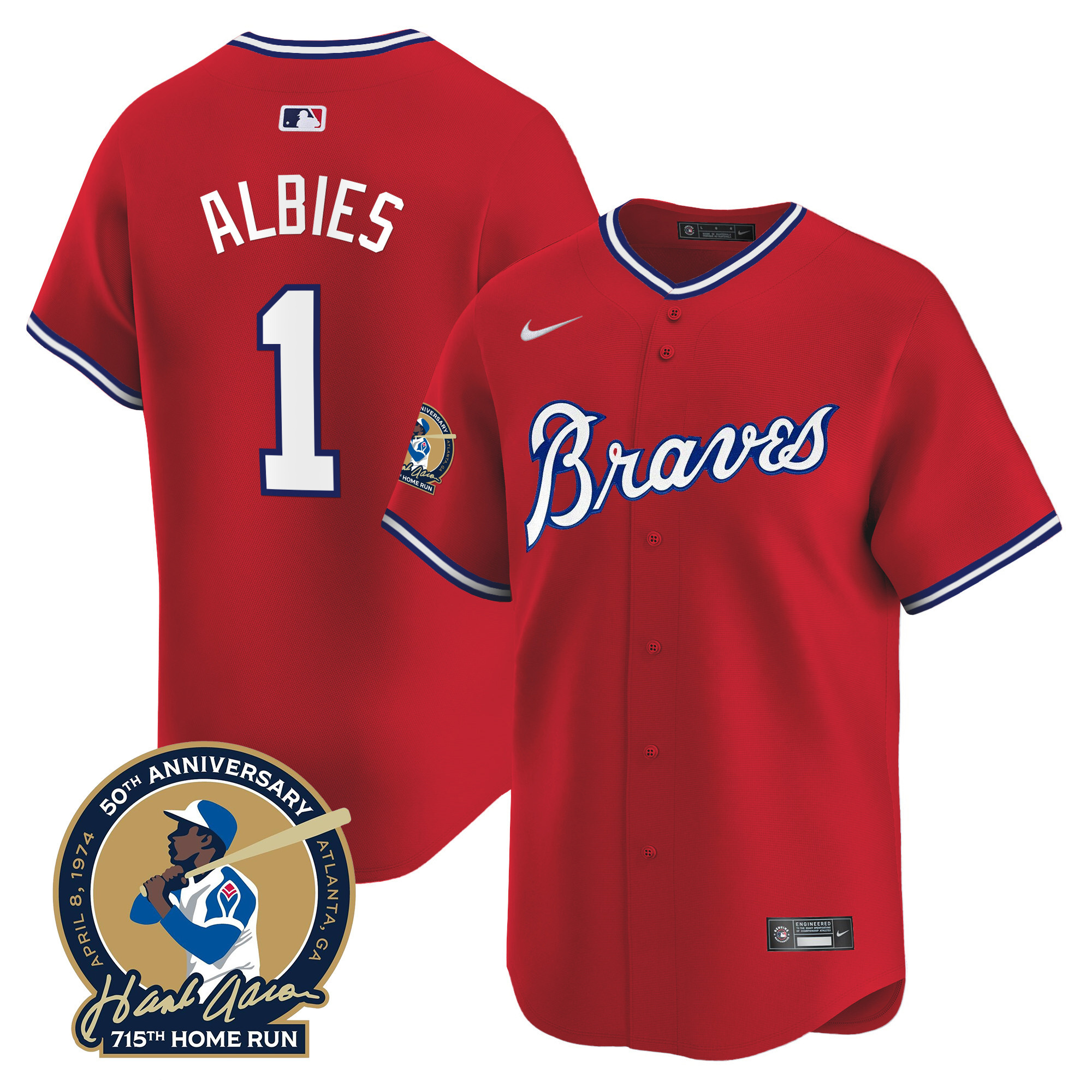 Men's Atlanta Braves Throwback 1974 - 1982 Vapor Premier Limited Jersey - All Stitched