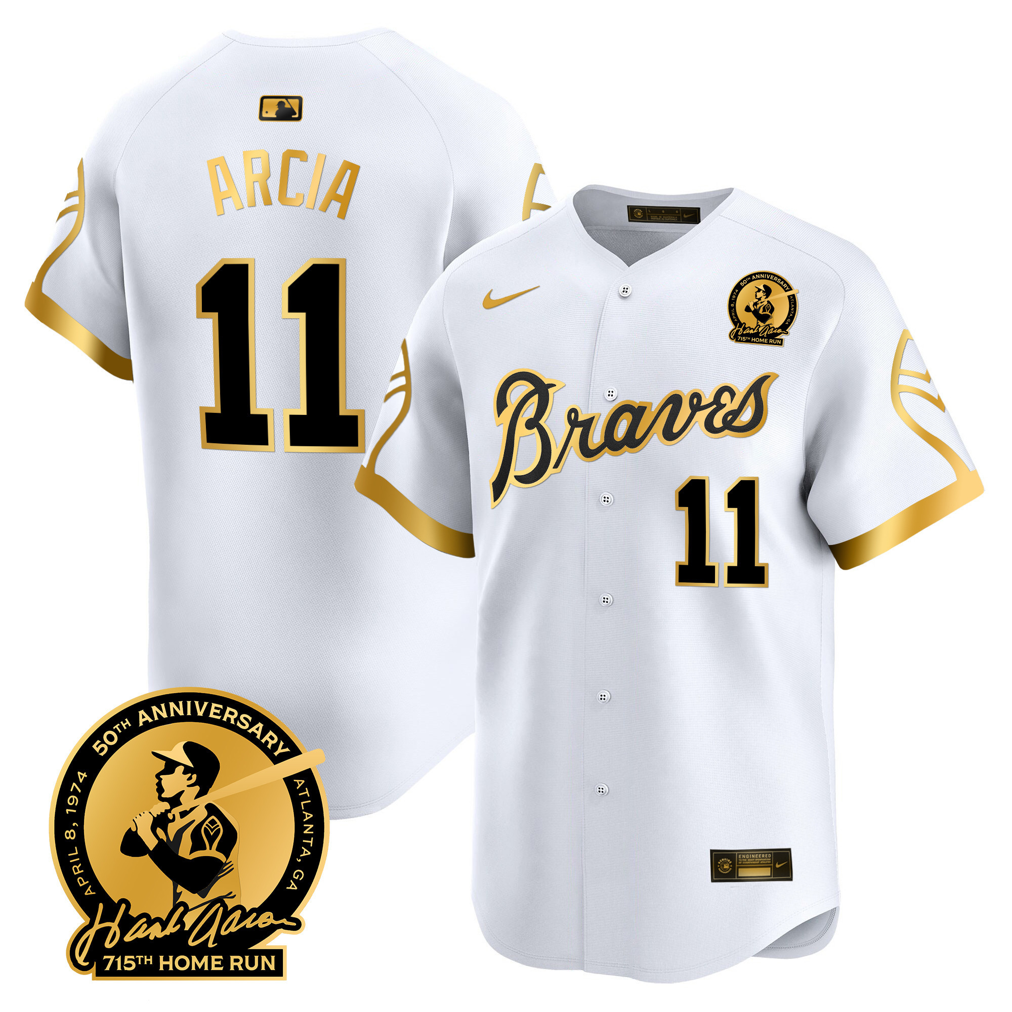 Men's Atlanta Braves Throwback 1974 - 1982 Vapor Premier Limited Jersey - All Stitched