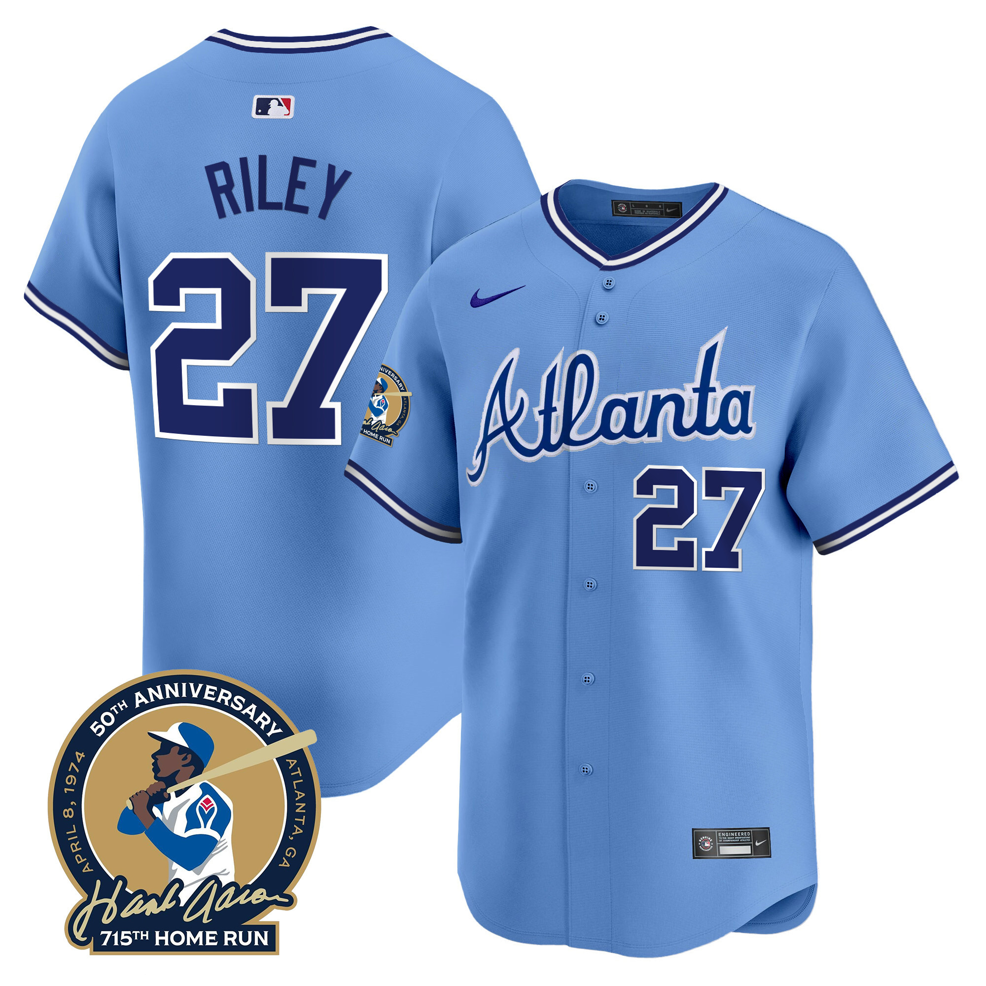 Men's Atlanta Braves Throwback 1974 - 1982 Vapor Premier Limited Jersey - All Stitched