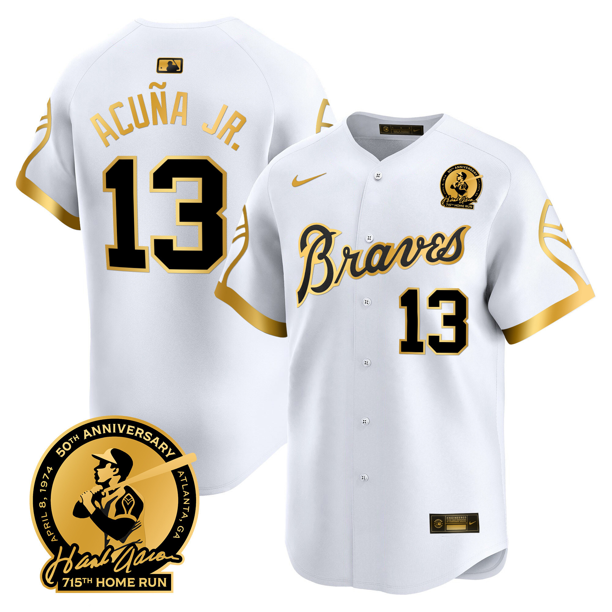 Men's Atlanta Braves Throwback 1974 - 1982 Vapor Premier Limited Jersey - All Stitched