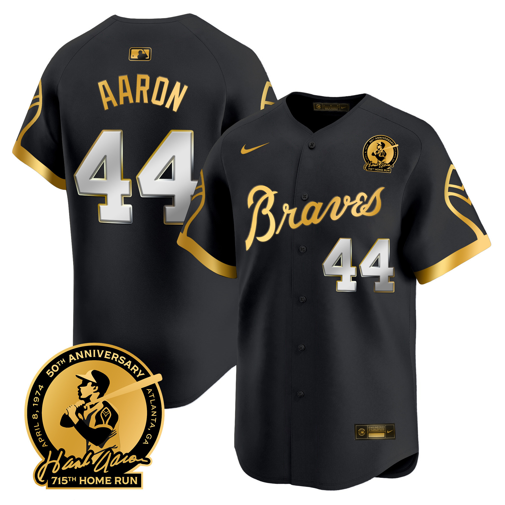 Men's Atlanta Braves Throwback 1974 - 1982 Vapor Premier Limited Jersey - All Stitched