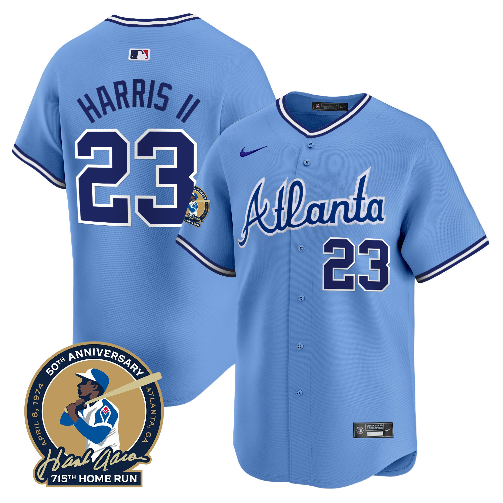 Men's Atlanta Braves Throwback 1974 - 1982 Vapor Premier Limited Jersey - All Stitched