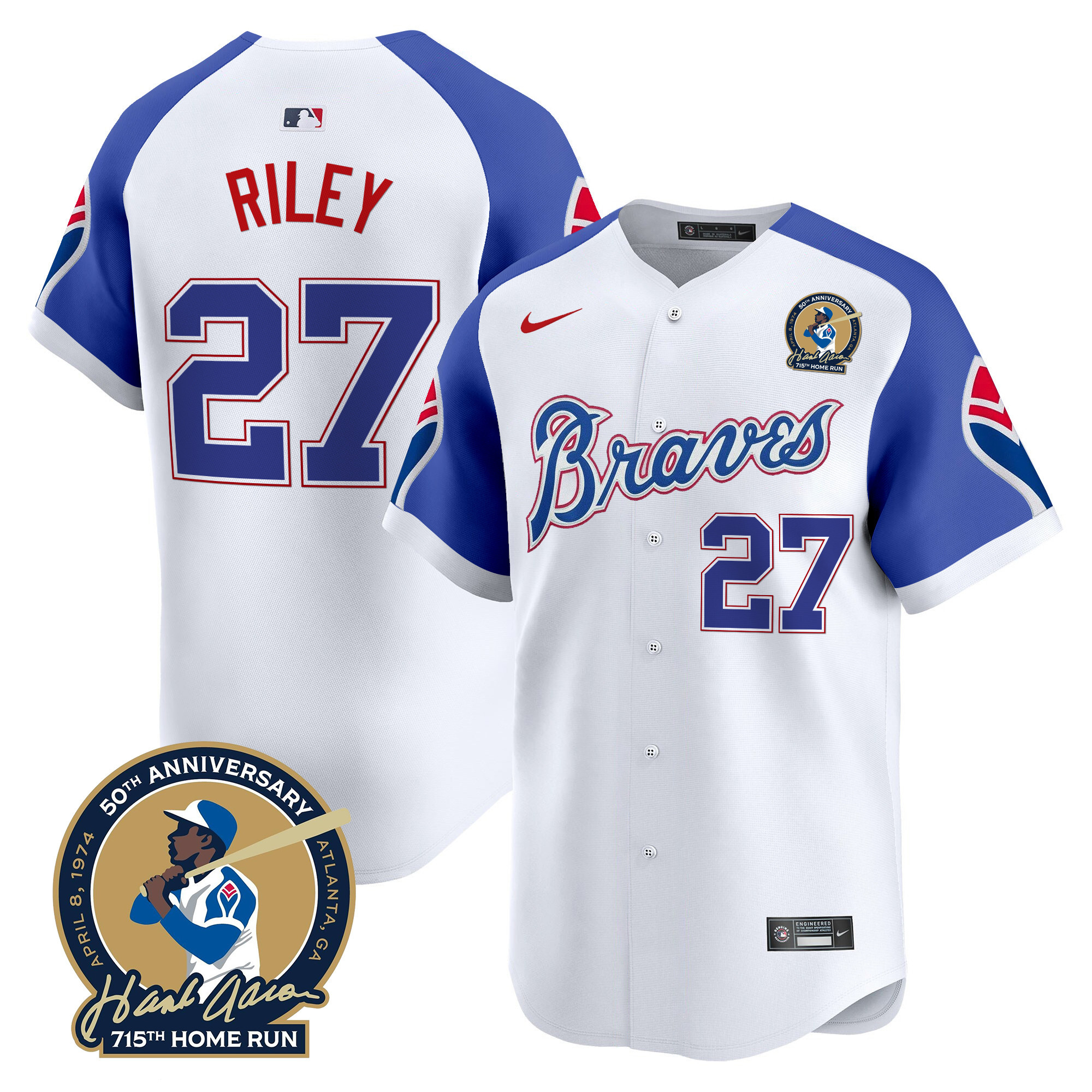 Men's Atlanta Braves Throwback 1974 - 1982 Vapor Premier Limited Jersey - All Stitched