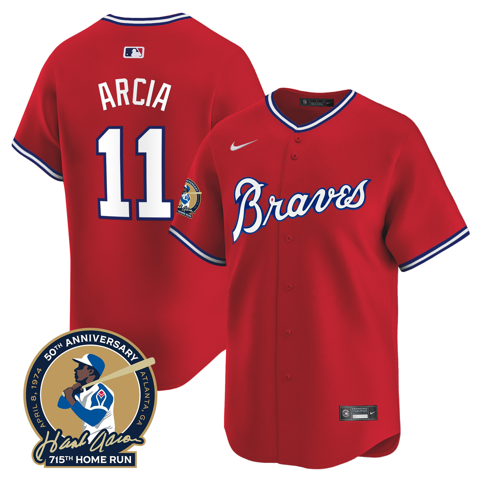 Men's Atlanta Braves Throwback 1974 - 1982 Vapor Premier Limited Jersey - All Stitched
