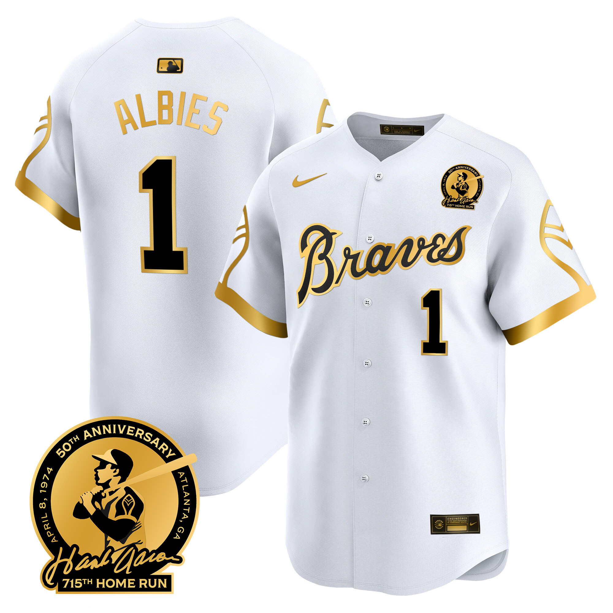 Men's Atlanta Braves Throwback 1974 - 1982 Vapor Premier Limited Jersey - All Stitched