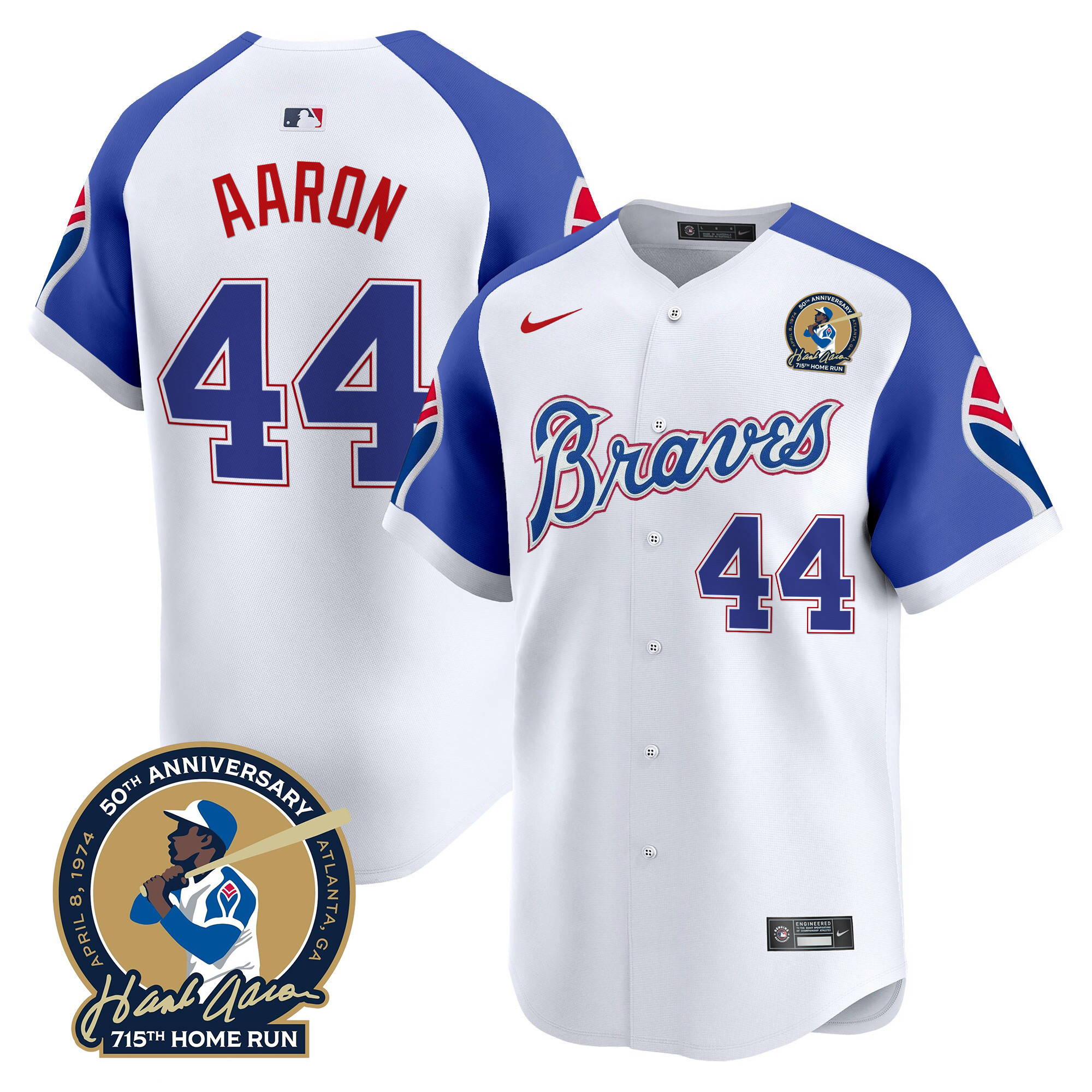 Men's Atlanta Braves Throwback 1974 - 1982 Vapor Premier Limited Jersey - All Stitched